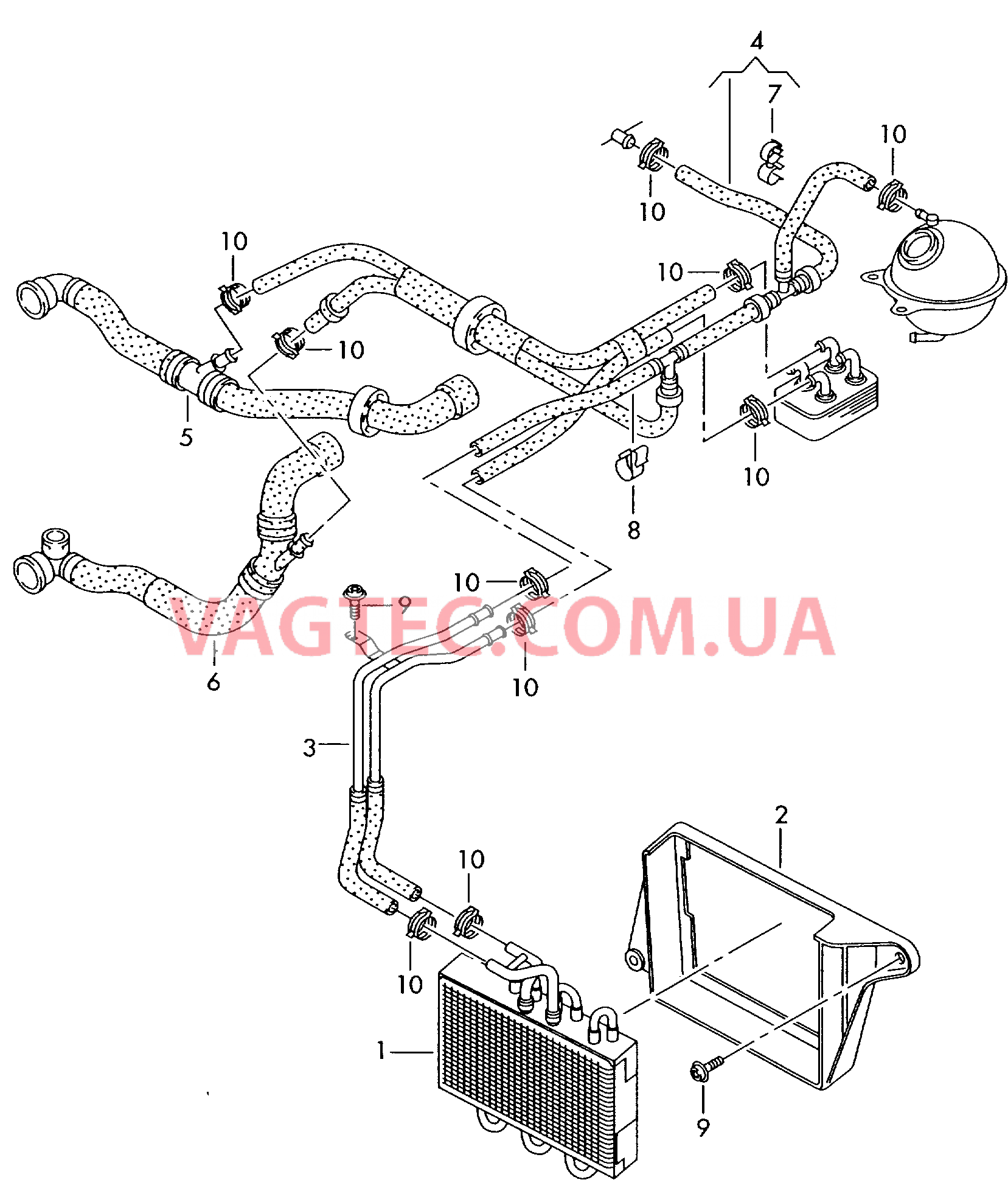 Дополнительный радиатор ОЖ Шланги ОЖ   F             >> 7M-6-507 000* для SEAT Alhambra 2006