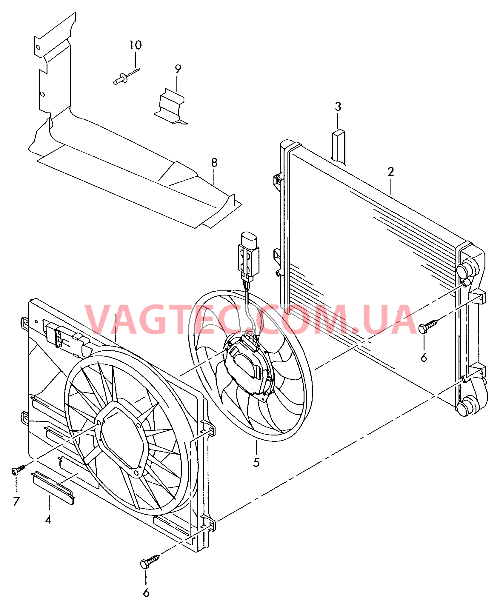Рамка вентилятора Радиатор охлаждающей жидкости  для SEAT Alhambra 2003