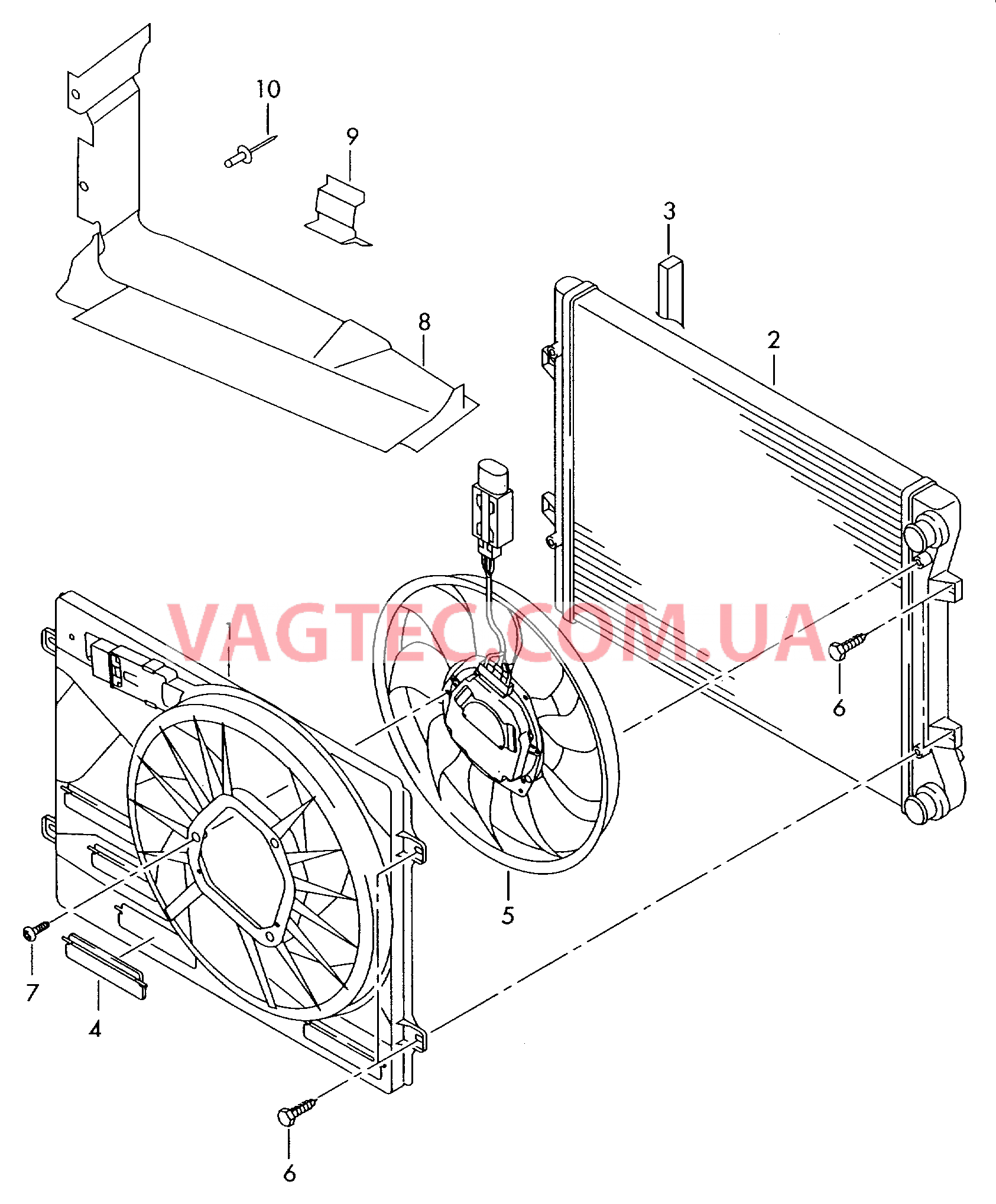 Рамка вентилятора Радиатор охлаждающей жидкости  для SEAT Alhambra 2006