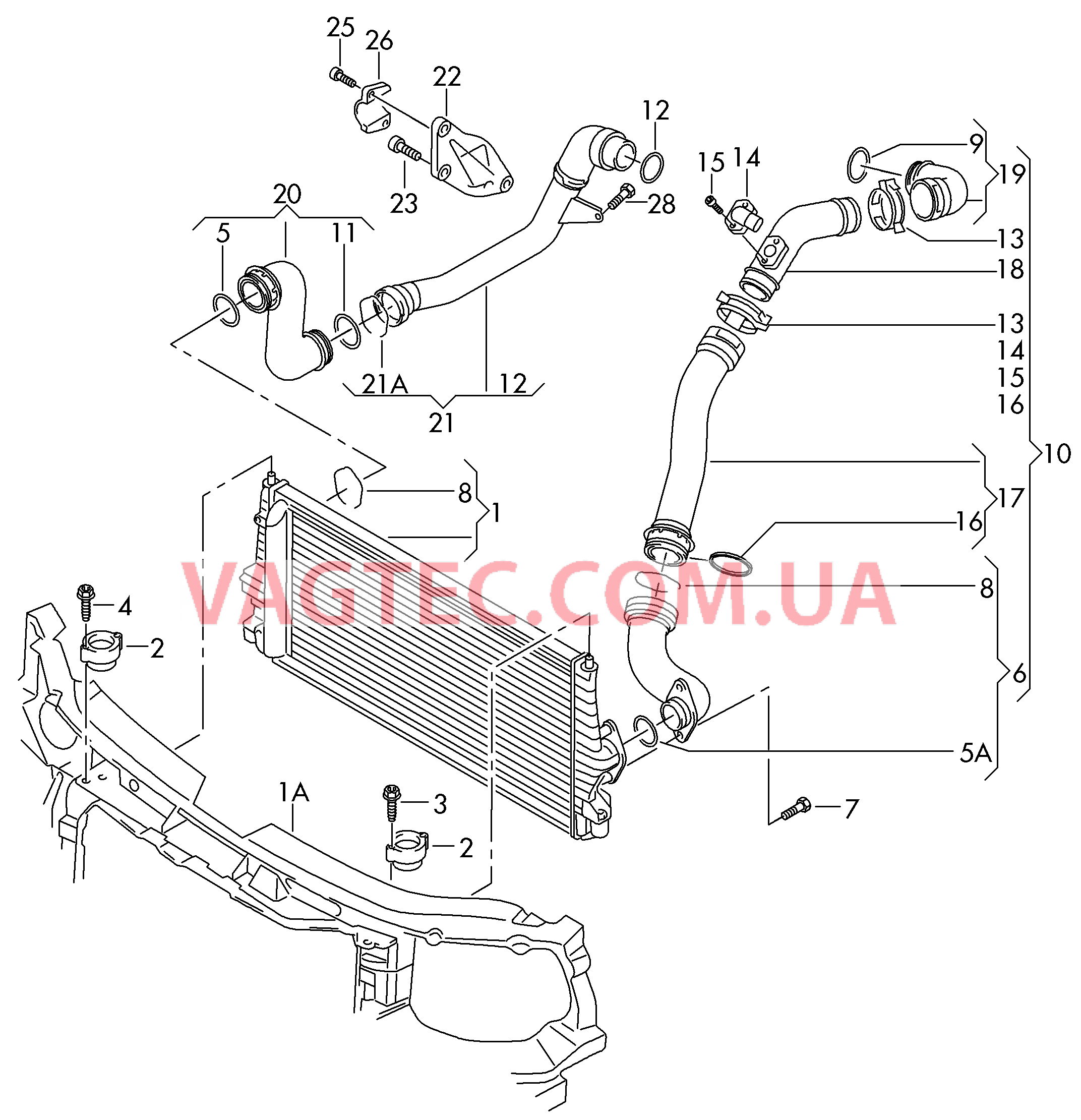 Охладитель наддув. воздуха  для SEAT Alhambra 2006