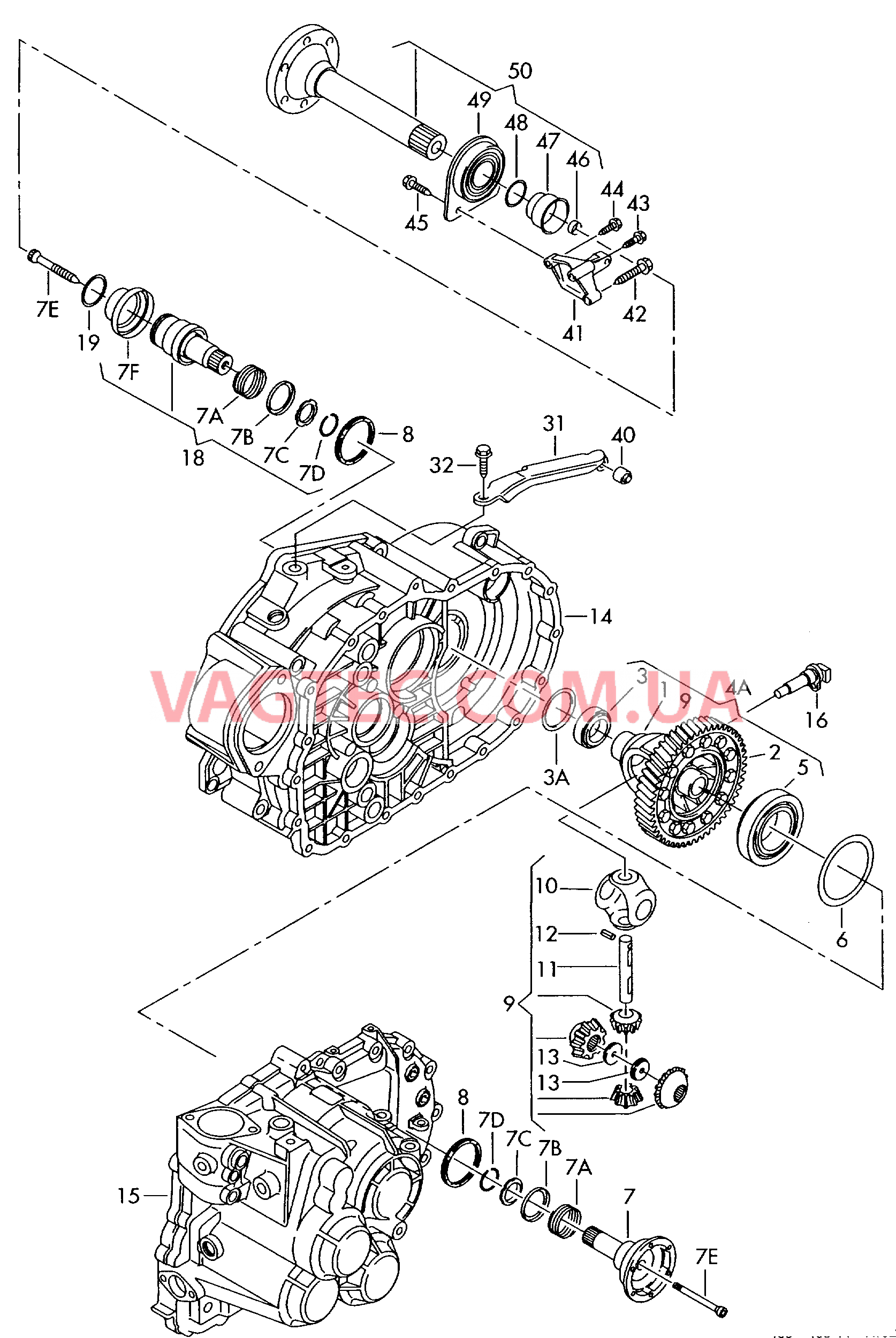 Дифференциал Ведомое колесо Крепеж передаточн. механизма 6-ступ. механическая КП  для SEAT Alhambra 2004