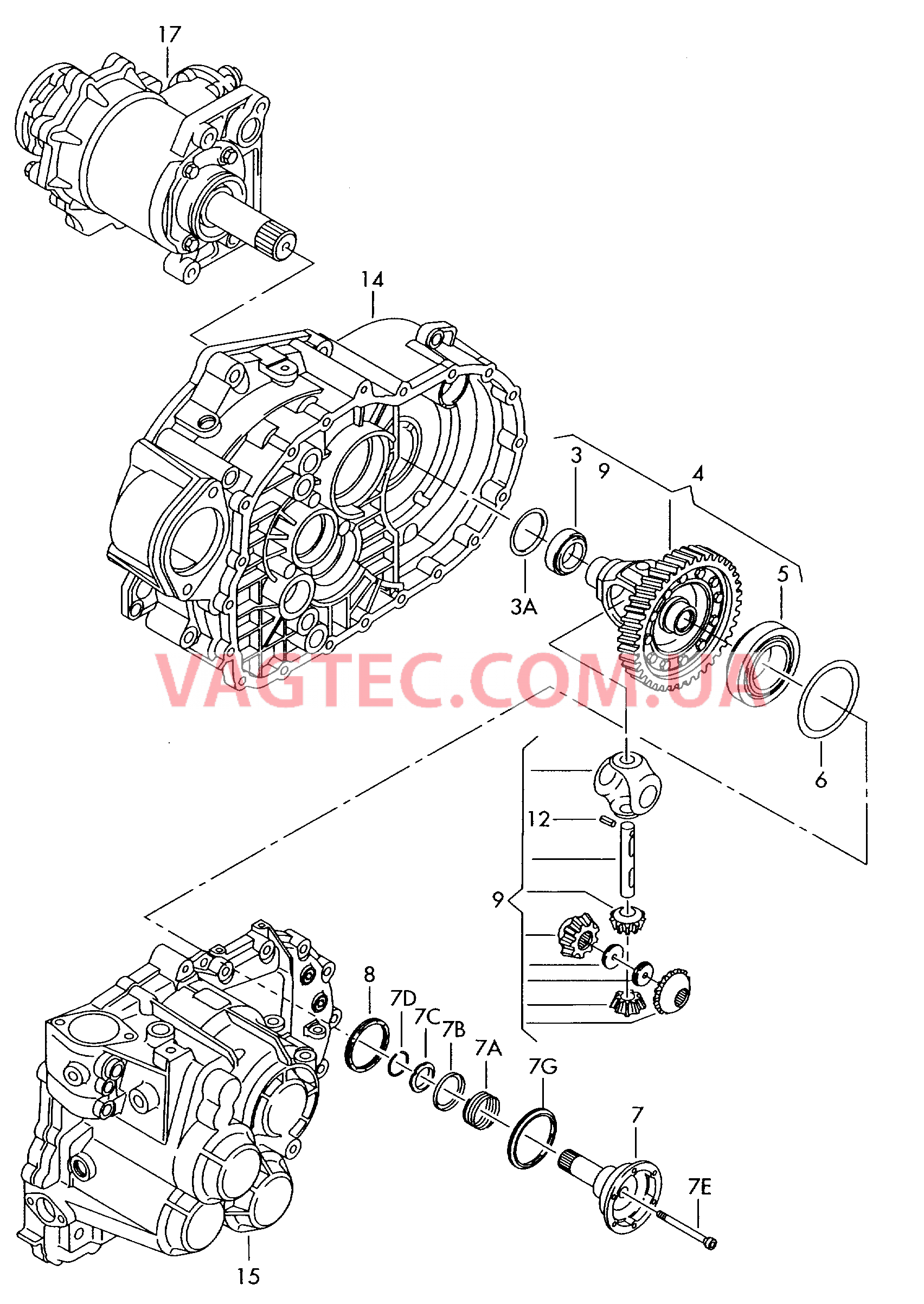 Дифференциал Ведомое колесо 6-ступ. механическая КП для полного привода  для SEAT Alhambra 2005