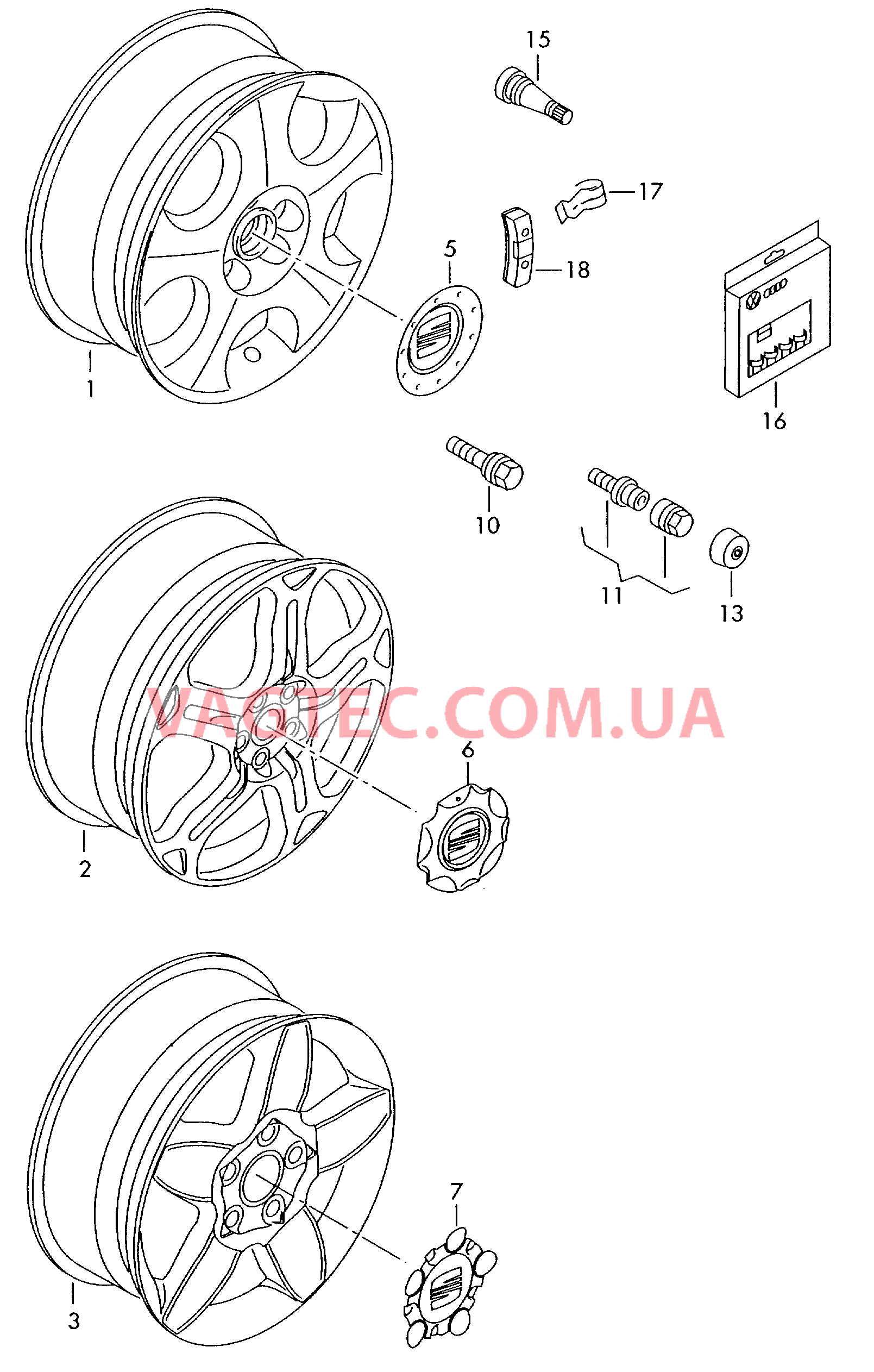 Алюминиевый диск  для SEAT Alhambra 2005