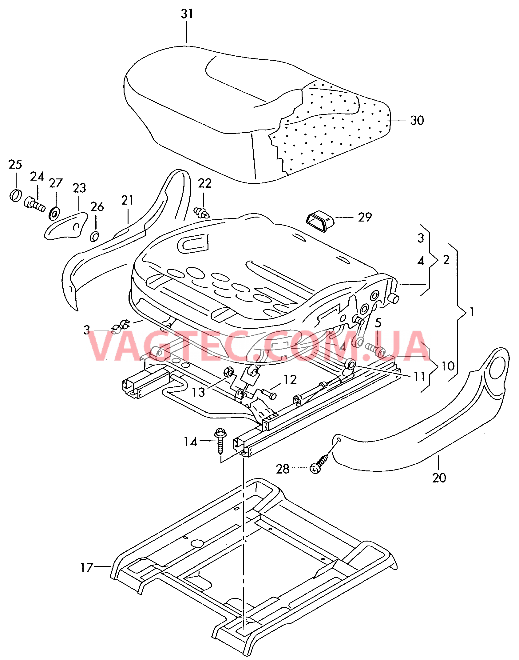 Сиденье  F 7M-4-510 191>> для SEAT Alhambra 2003