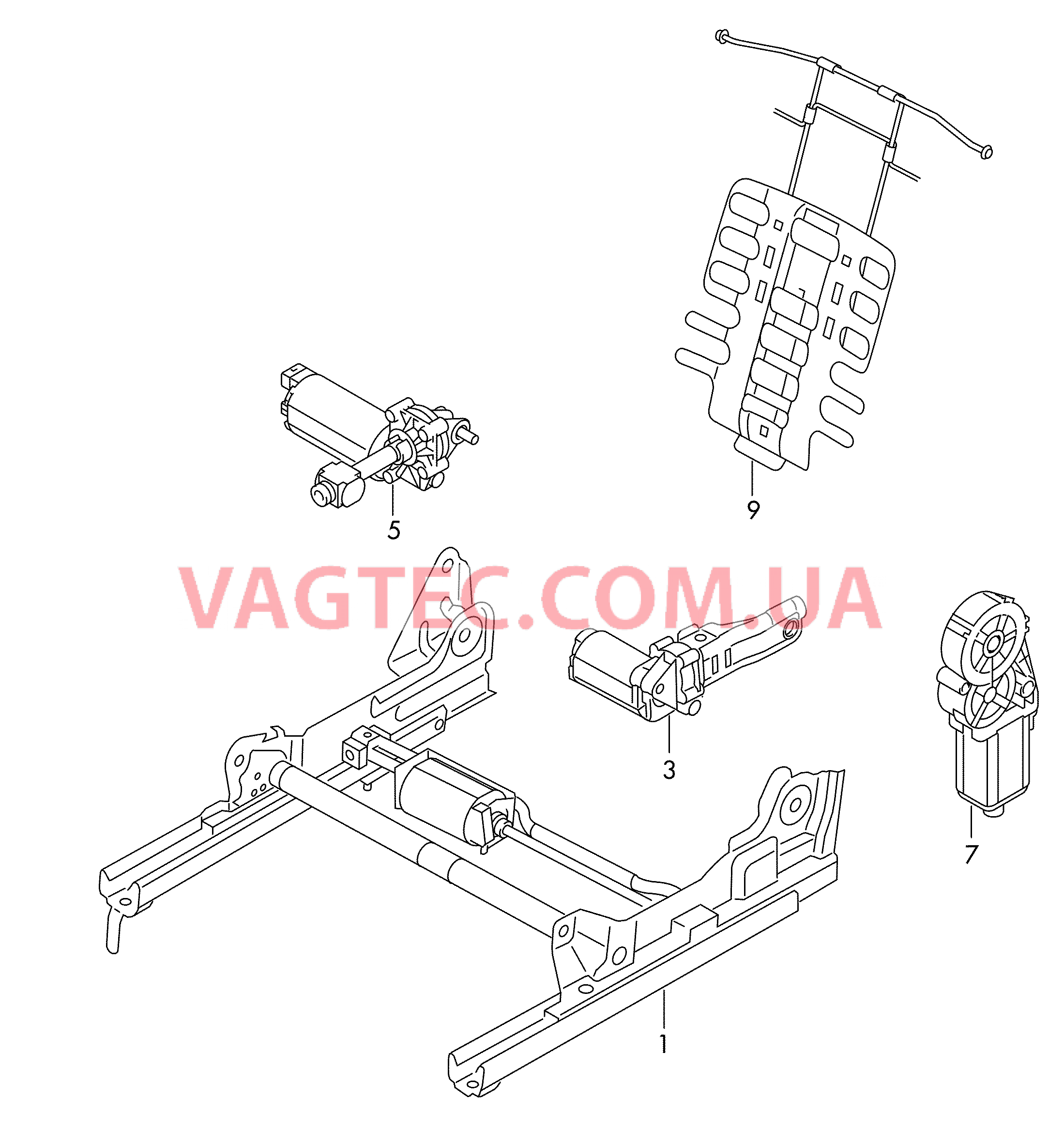 Электрические компоненты регулировки сиденья и спинки  для SEAT Alhambra 2013