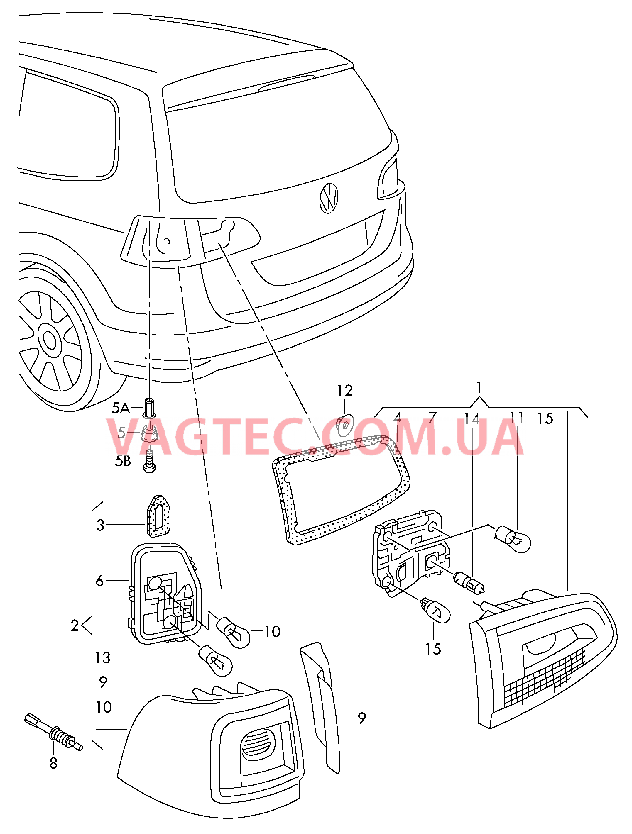 Задний фонарь  для VOLKSWAGEN Sharan 2014