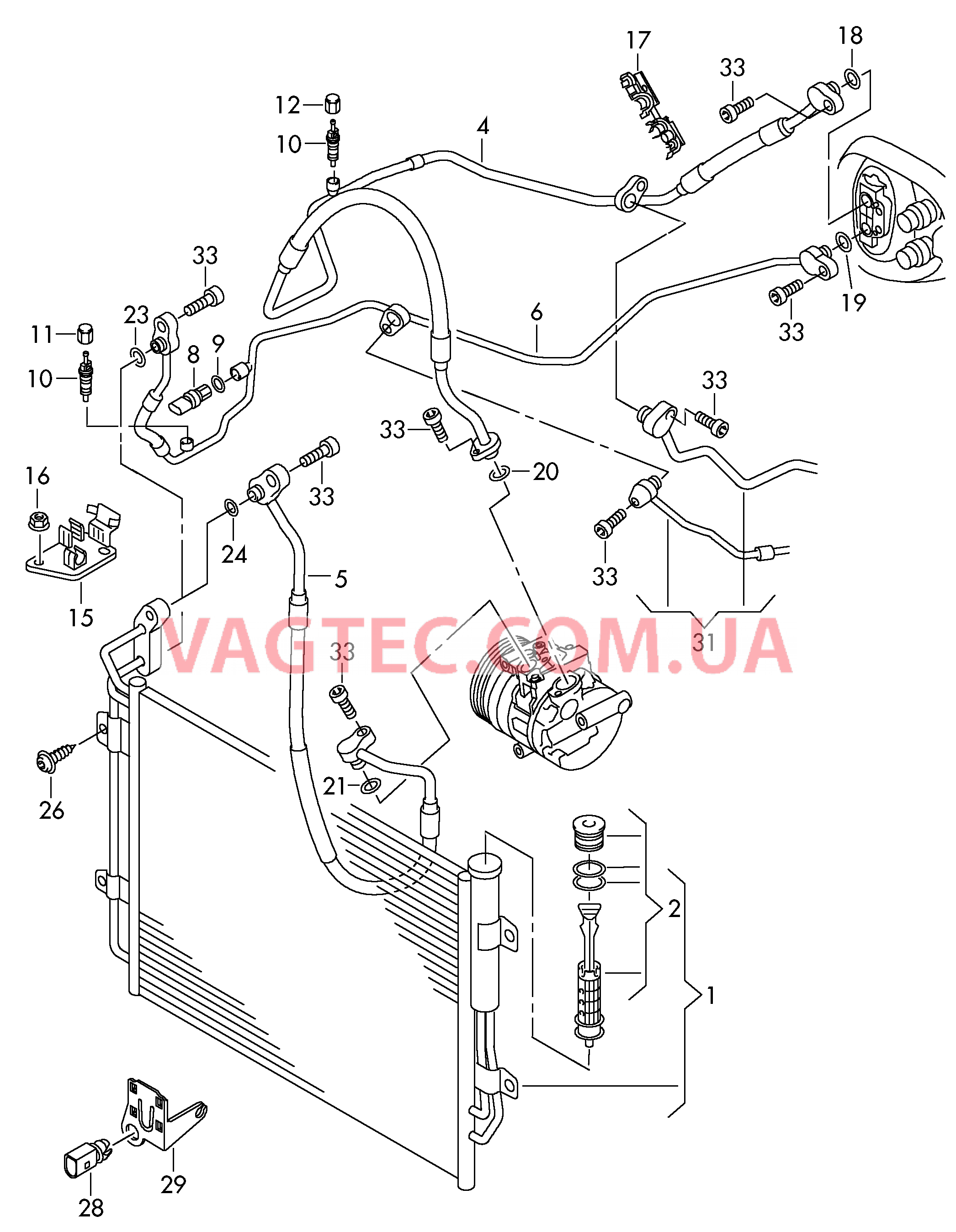 Циркуляция хладагента Конденсатор климат.установки  для SEAT Alhambra 2015