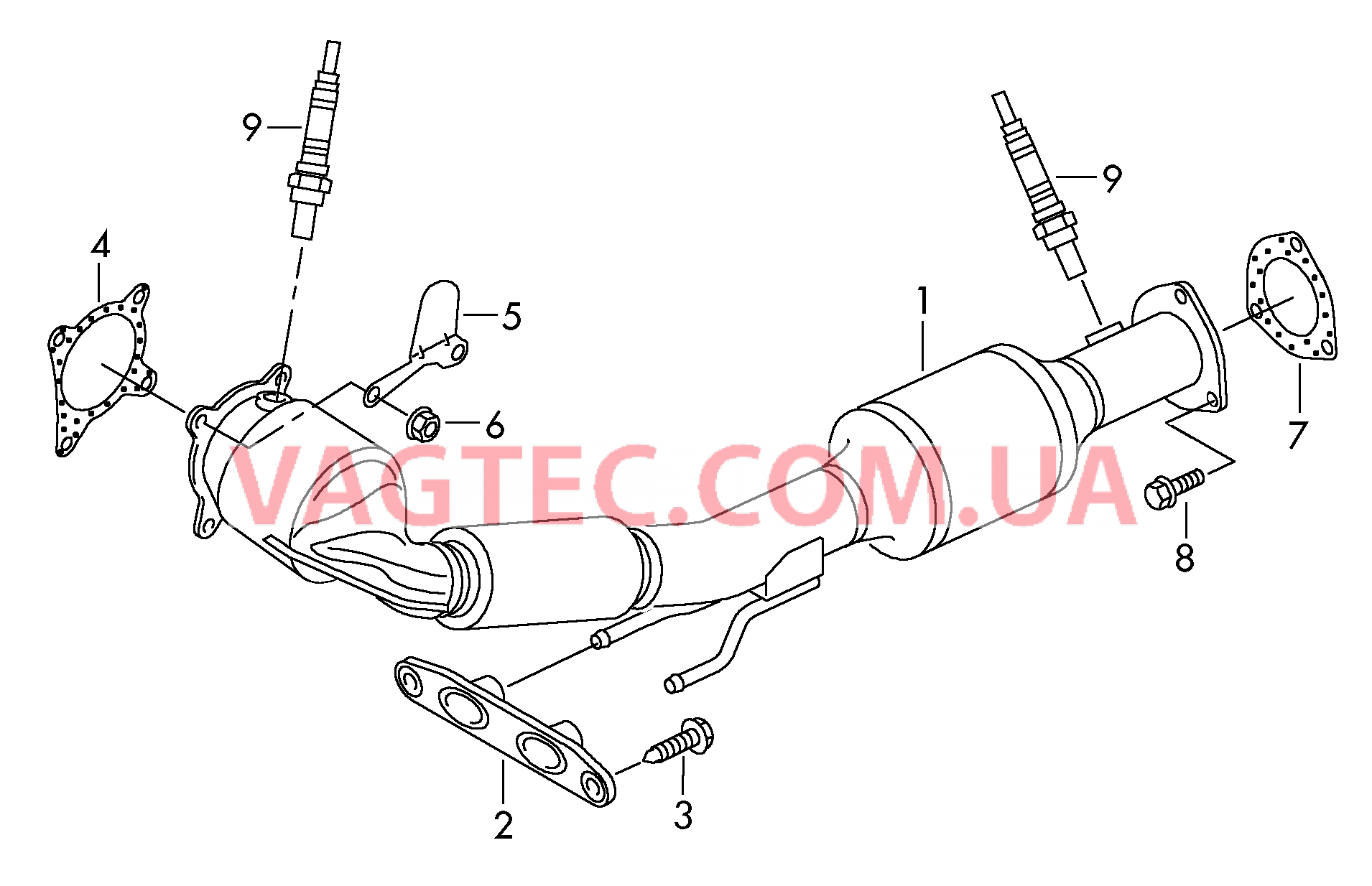Труба выпуска ОГ с нейтрализат  для SEAT Alhambra 2014
