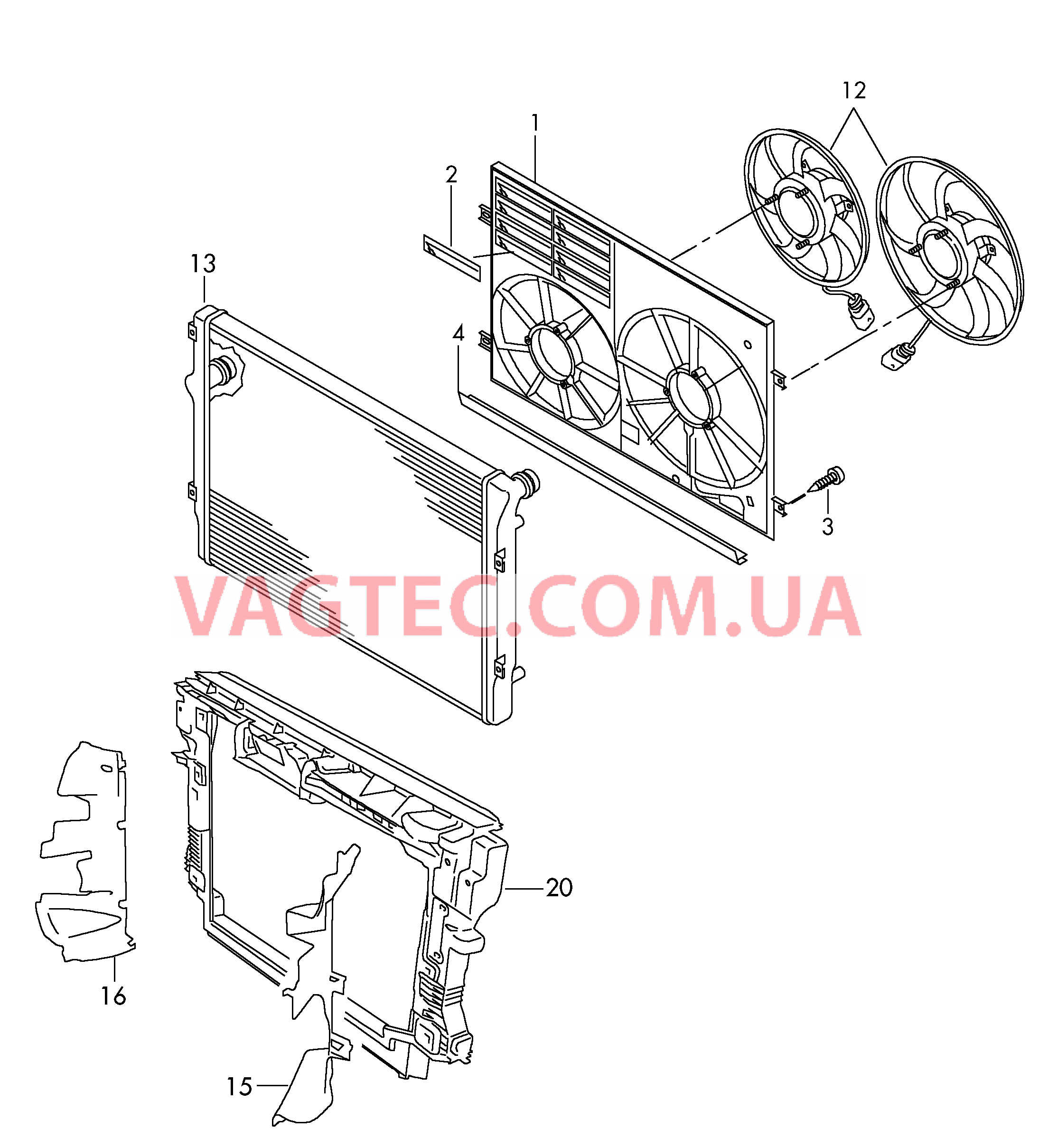 Рамка вентилятора Воздуховод  для SEAT Alhambra 2014