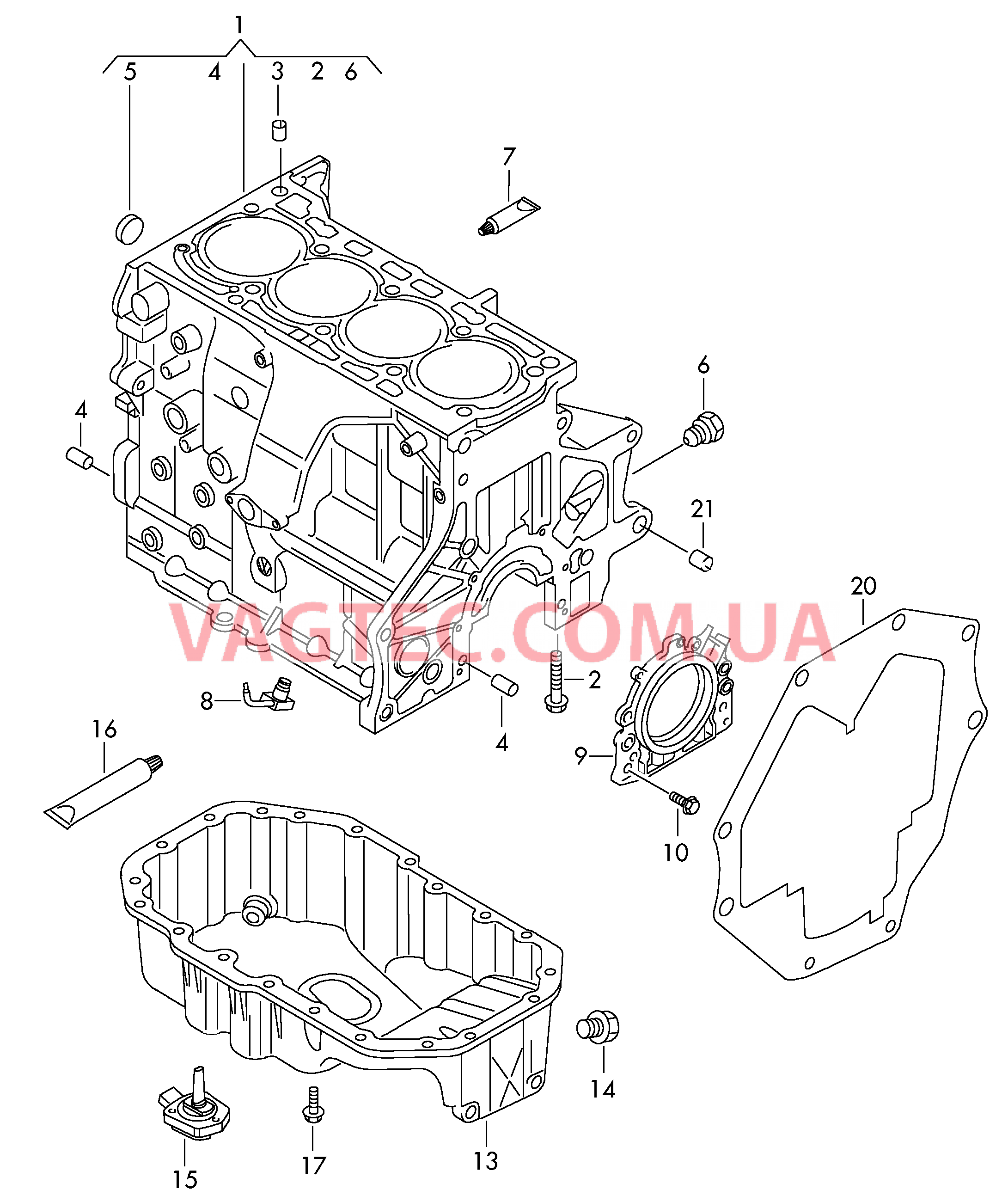 Блок цилиндров Масляный поддон  для VOLKSWAGEN Jetta 2016