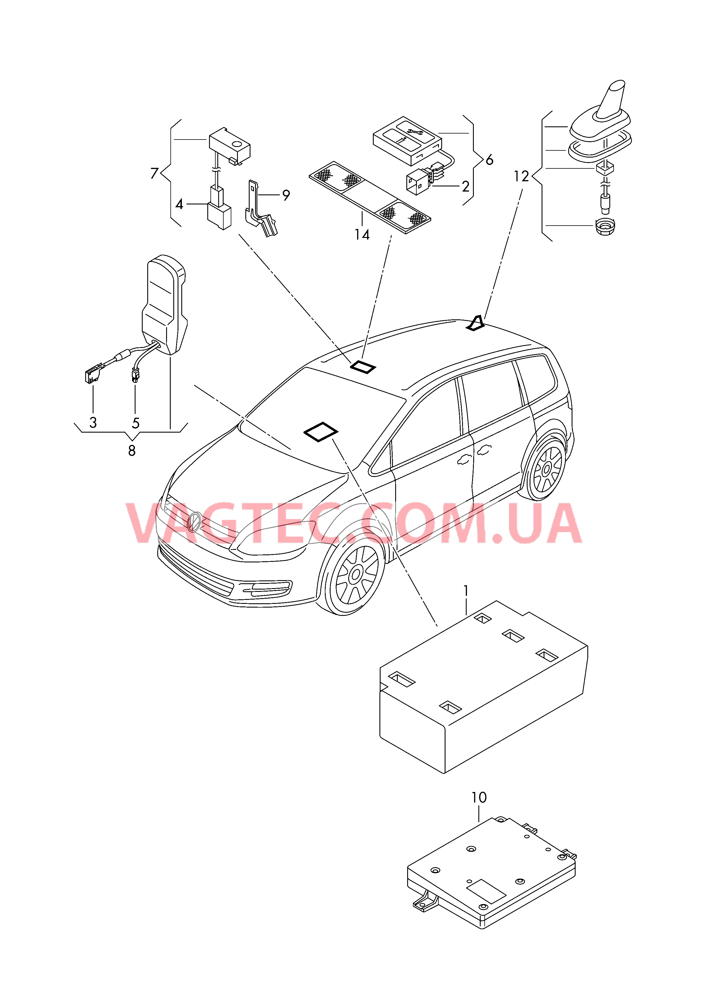 Электрические детали комплекта для подключения телефона  для SEAT Alhambra 2012