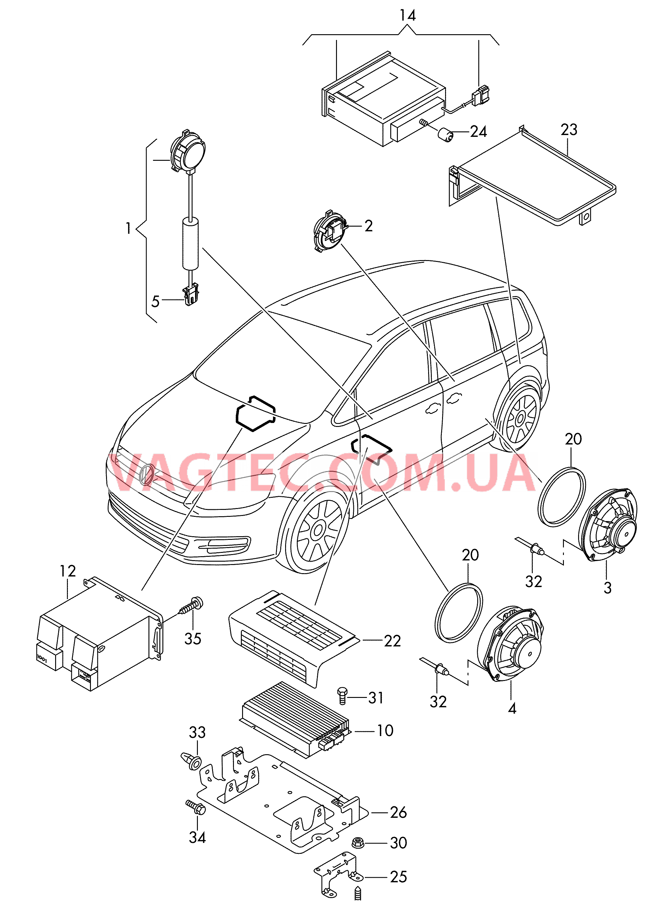 Электрические детали акустической системы  для SEAT Alhambra 2013