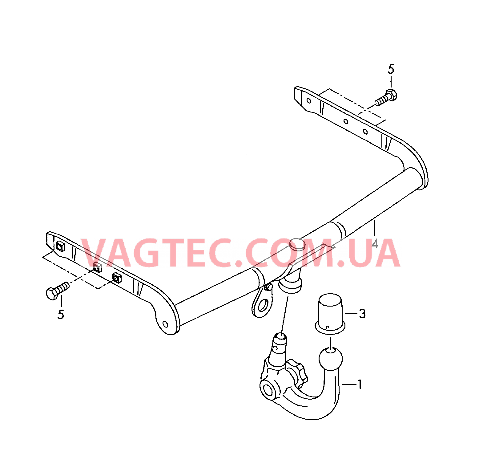 Тягово-сцепное уст-во, съёмное  для VOLKSWAGEN Sharan 2007