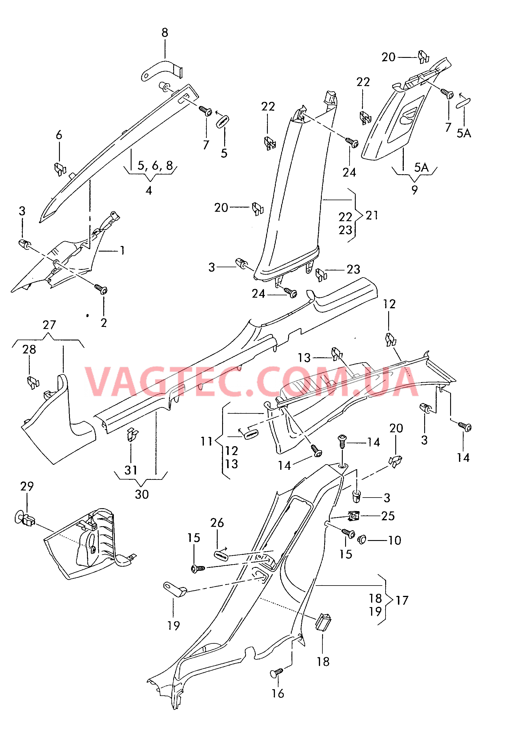 Облицовка стойки  для SEAT Altea 2008