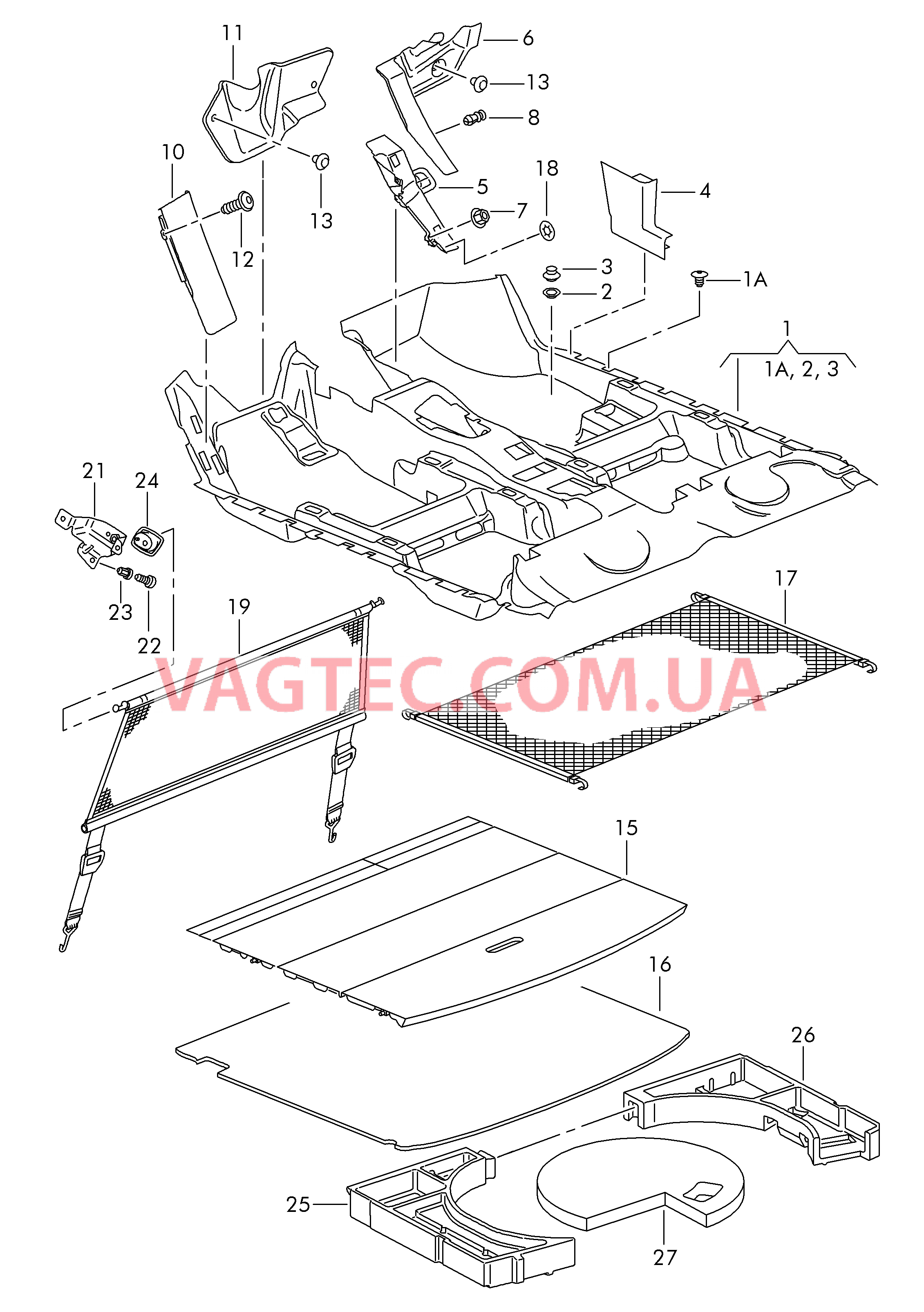 Коврики Облицовка Обивка багажного отсека  для SEAT Altea 2007