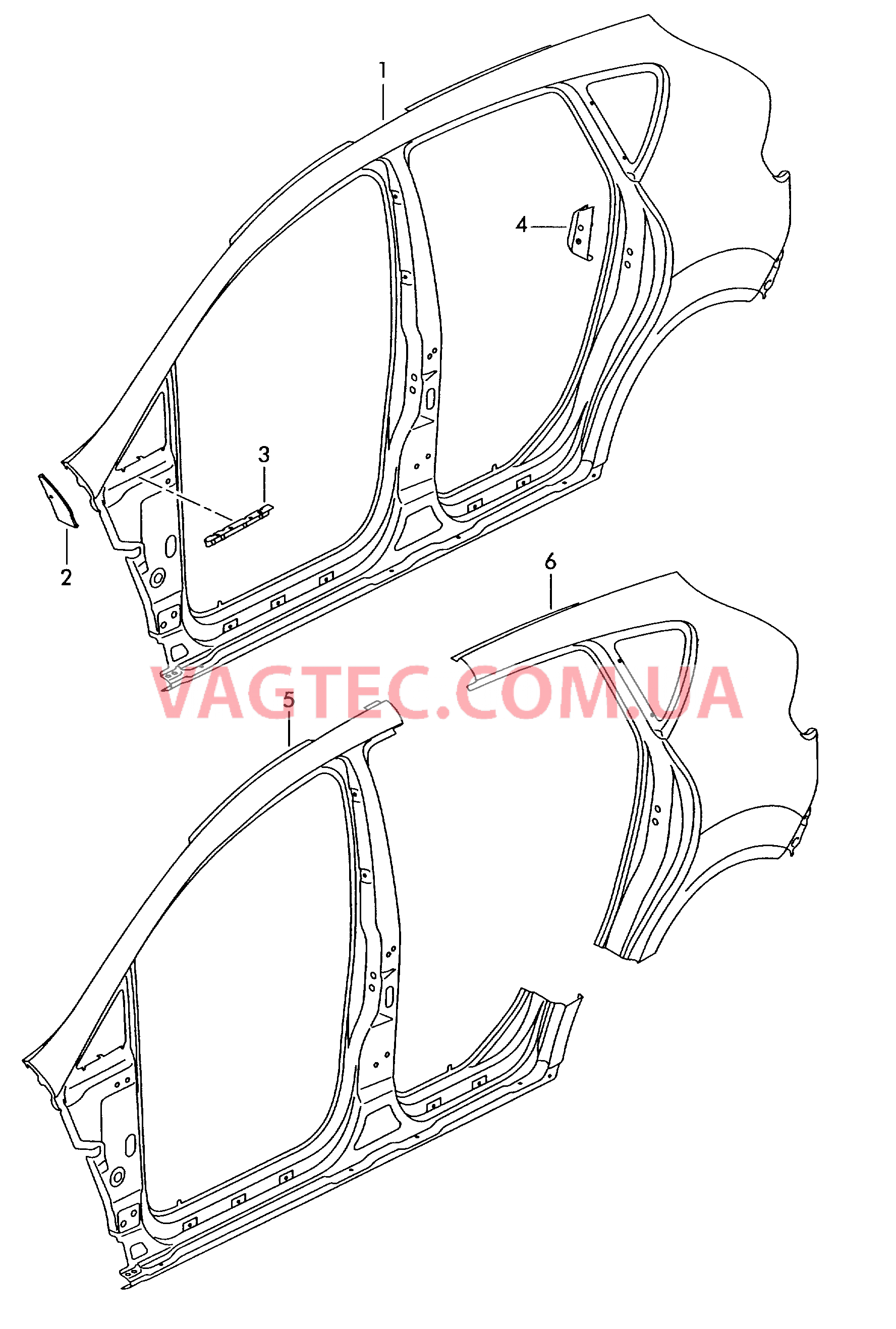 Деталь боковая Отрезные детали боковины  для SEAT Altea 2014