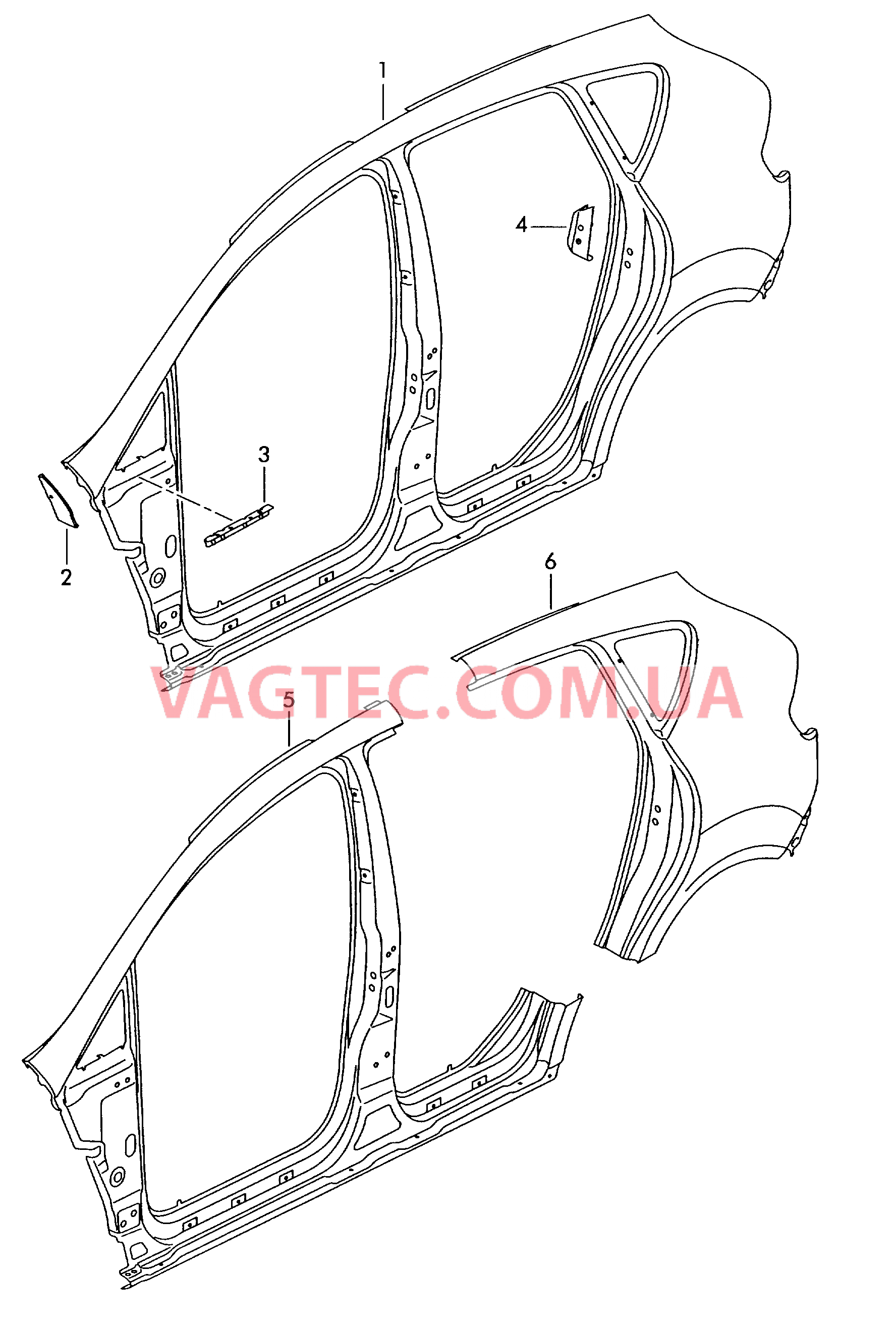 Деталь боковая Отрезные детали боковины  для SEAT Altea 2011