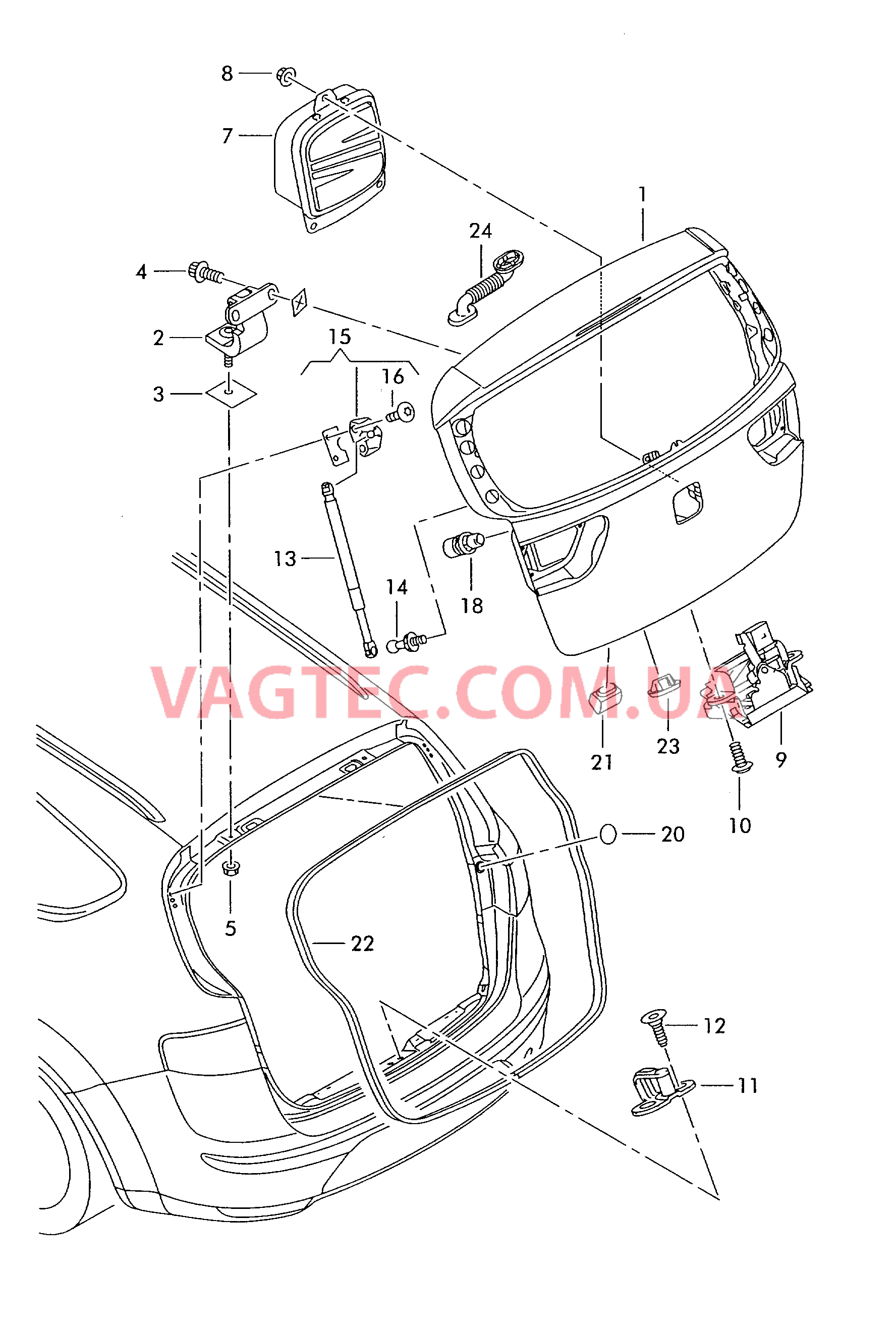 Крышка багажного отсека  для SEAT Altea 2011