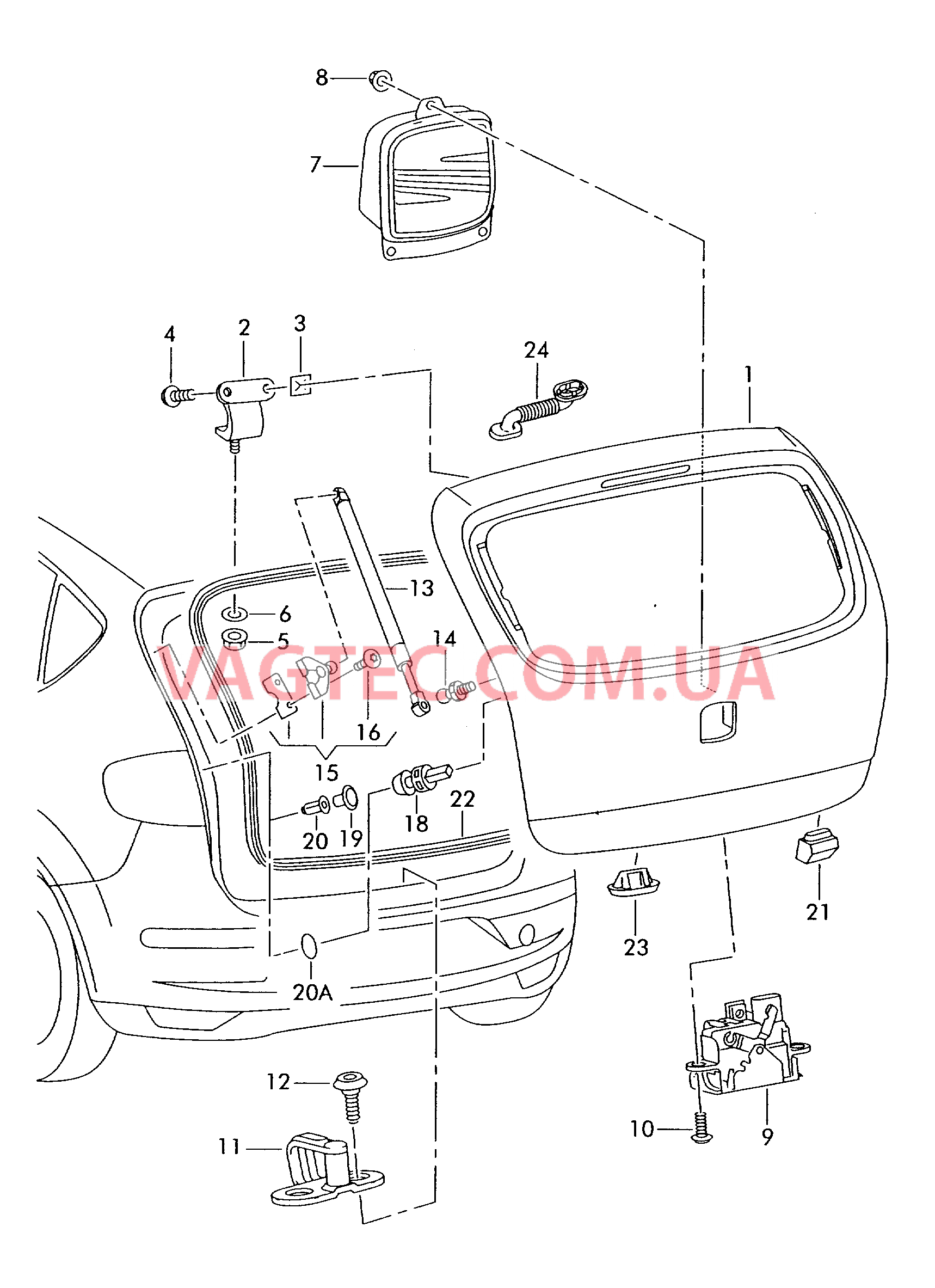 Крышка багажного отсека  для SEAT Altea 2004