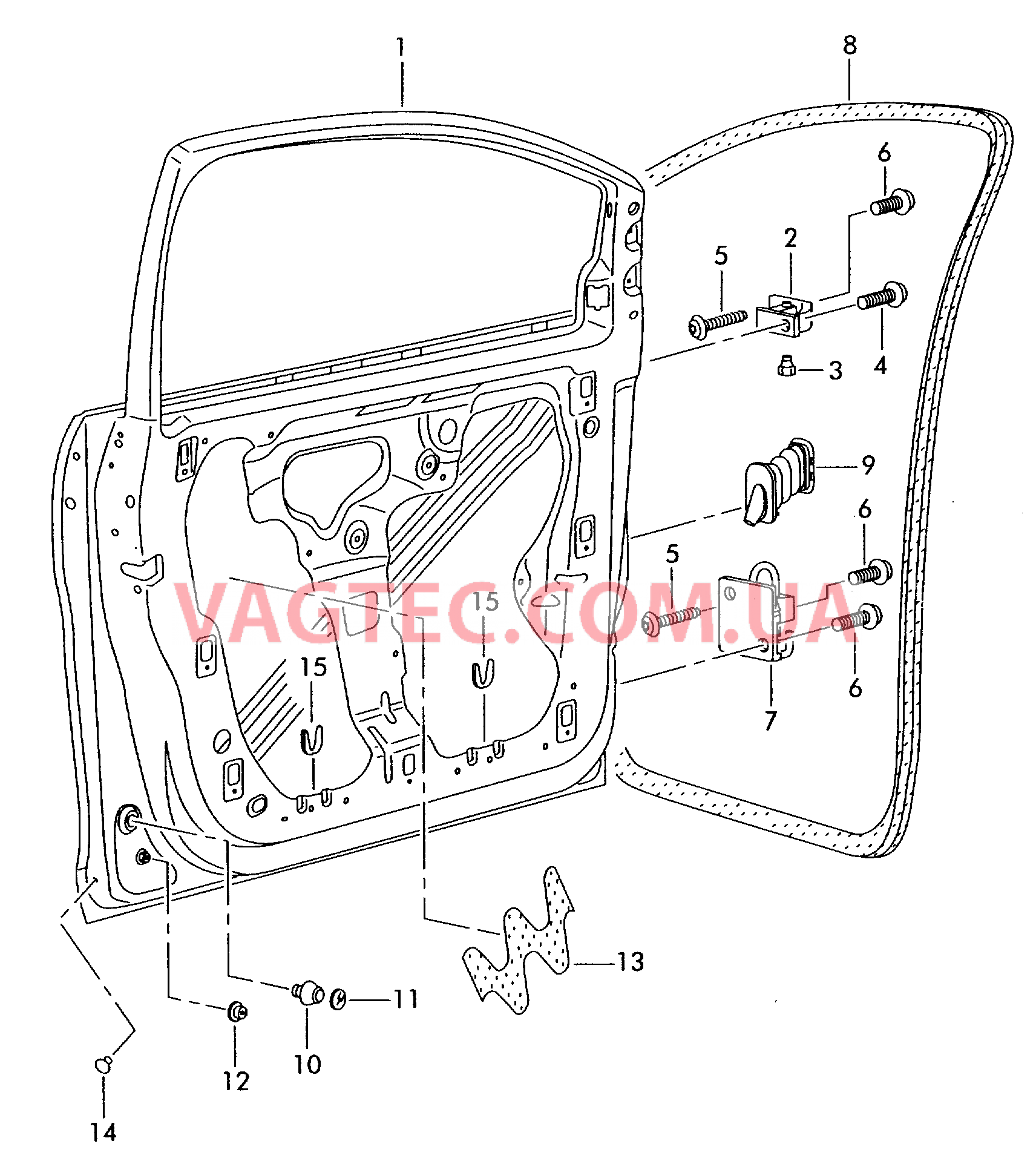 Двери Петля двери Уплотнитель двери Фиксатор двери  для SEAT Altea 2005