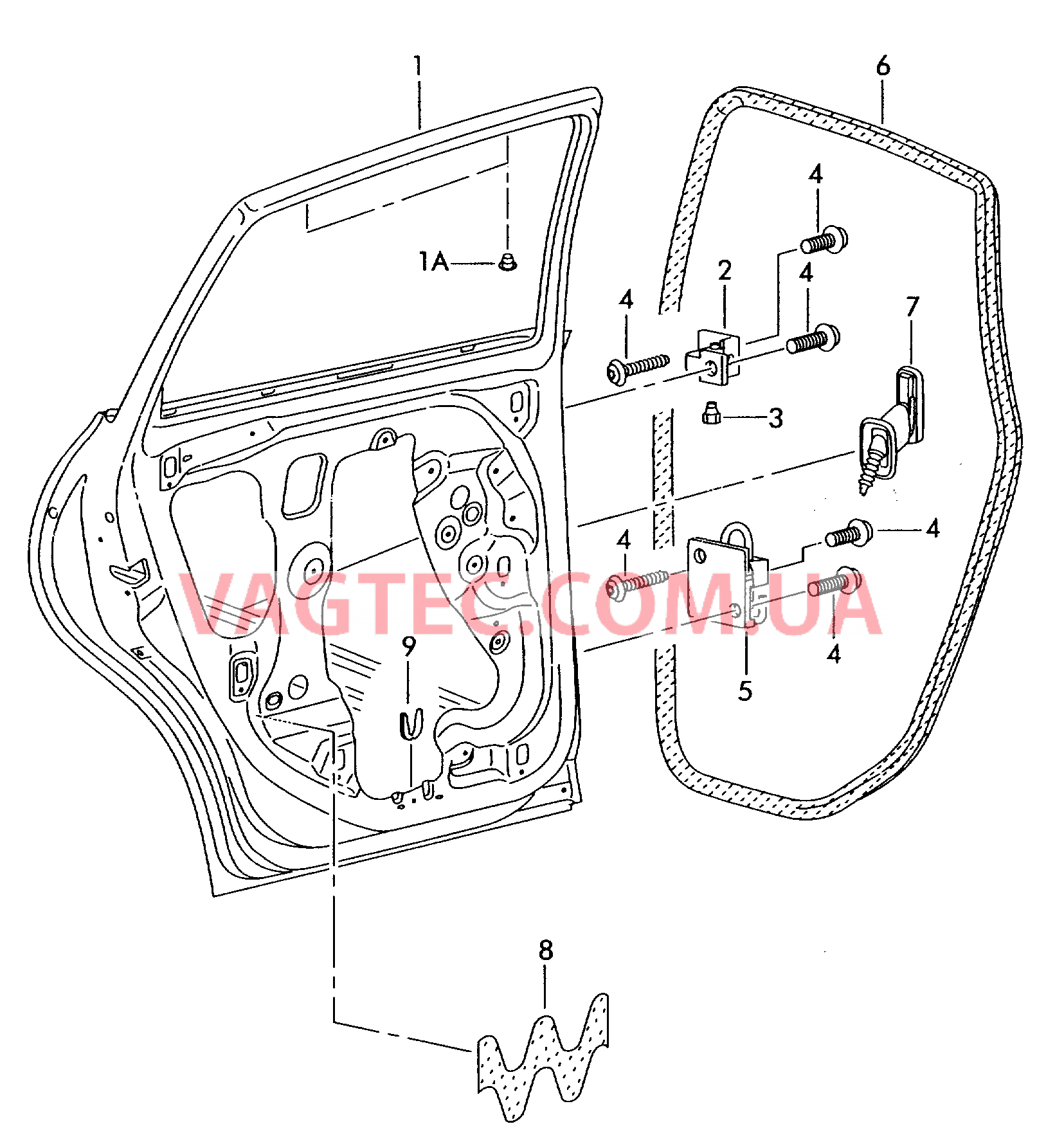 Двери Петля двери Уплотнитель двери Фиксатор двери  для SEAT Altea 2005