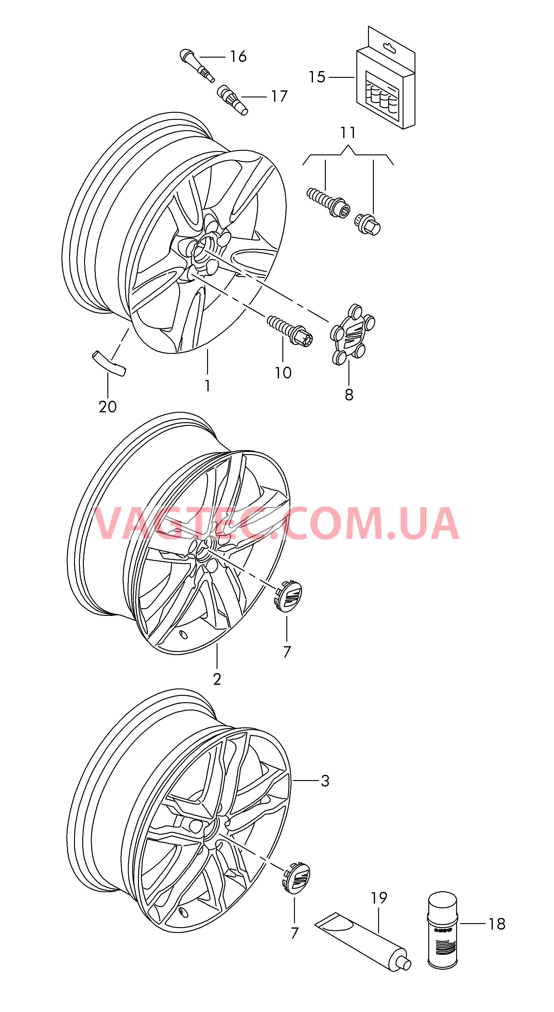 Алюминиевый диск Колпак колеса  для SEAT Altea 2015