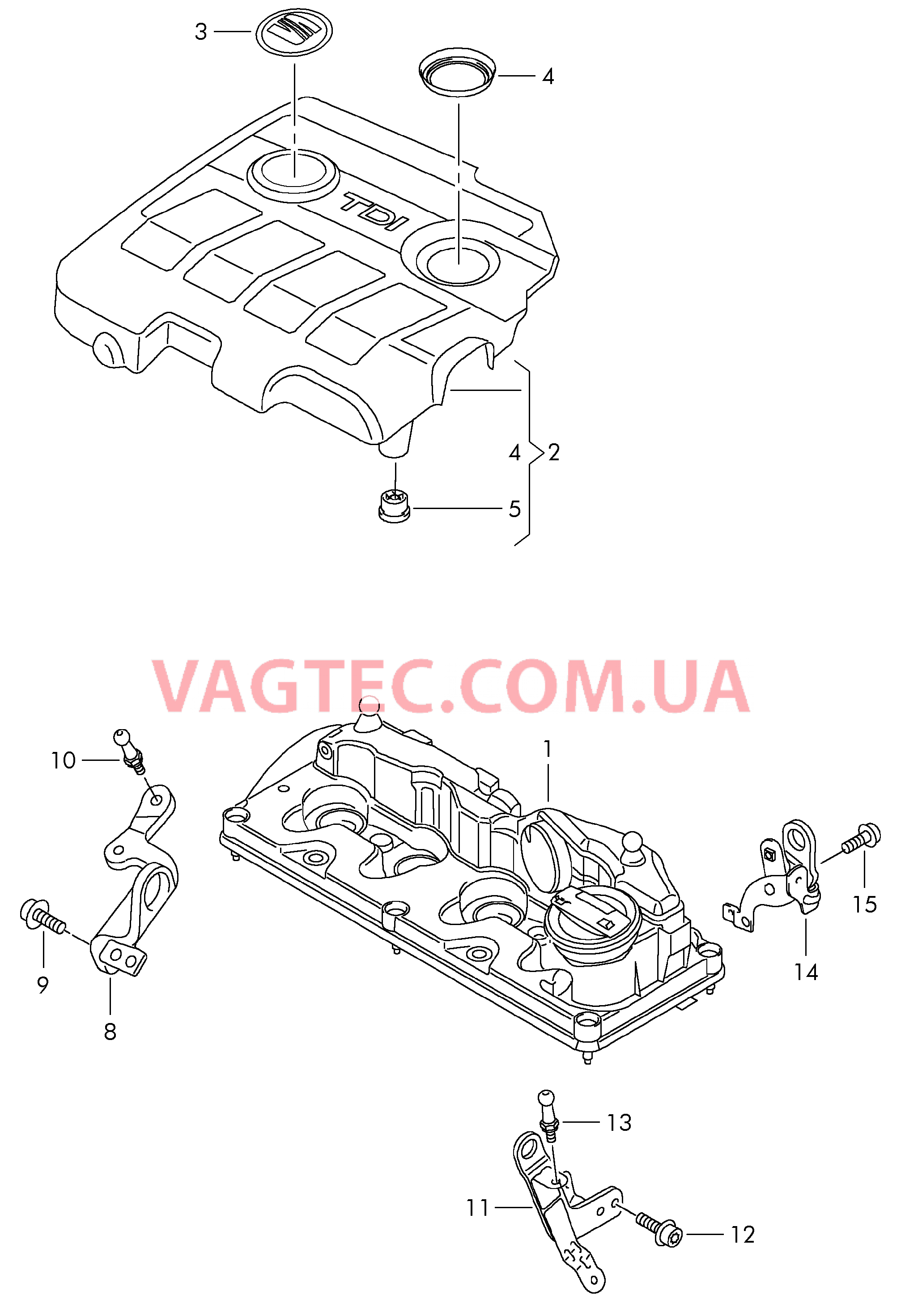 Защ. кожух впускн. коллектора  для SEAT Altea 2011