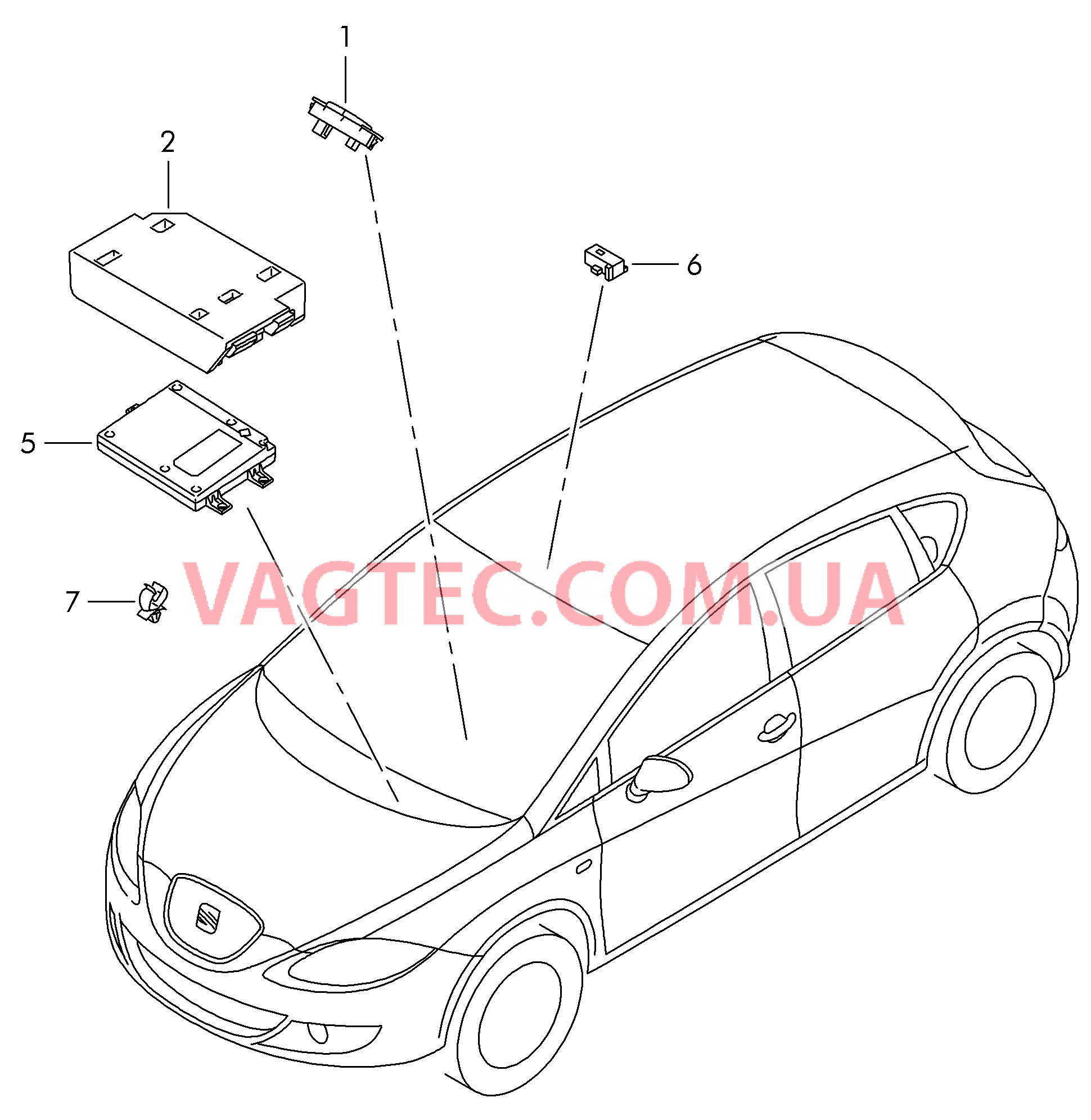 Электрические детали комплекта для подключения телефона  для SEAT Leon 2012