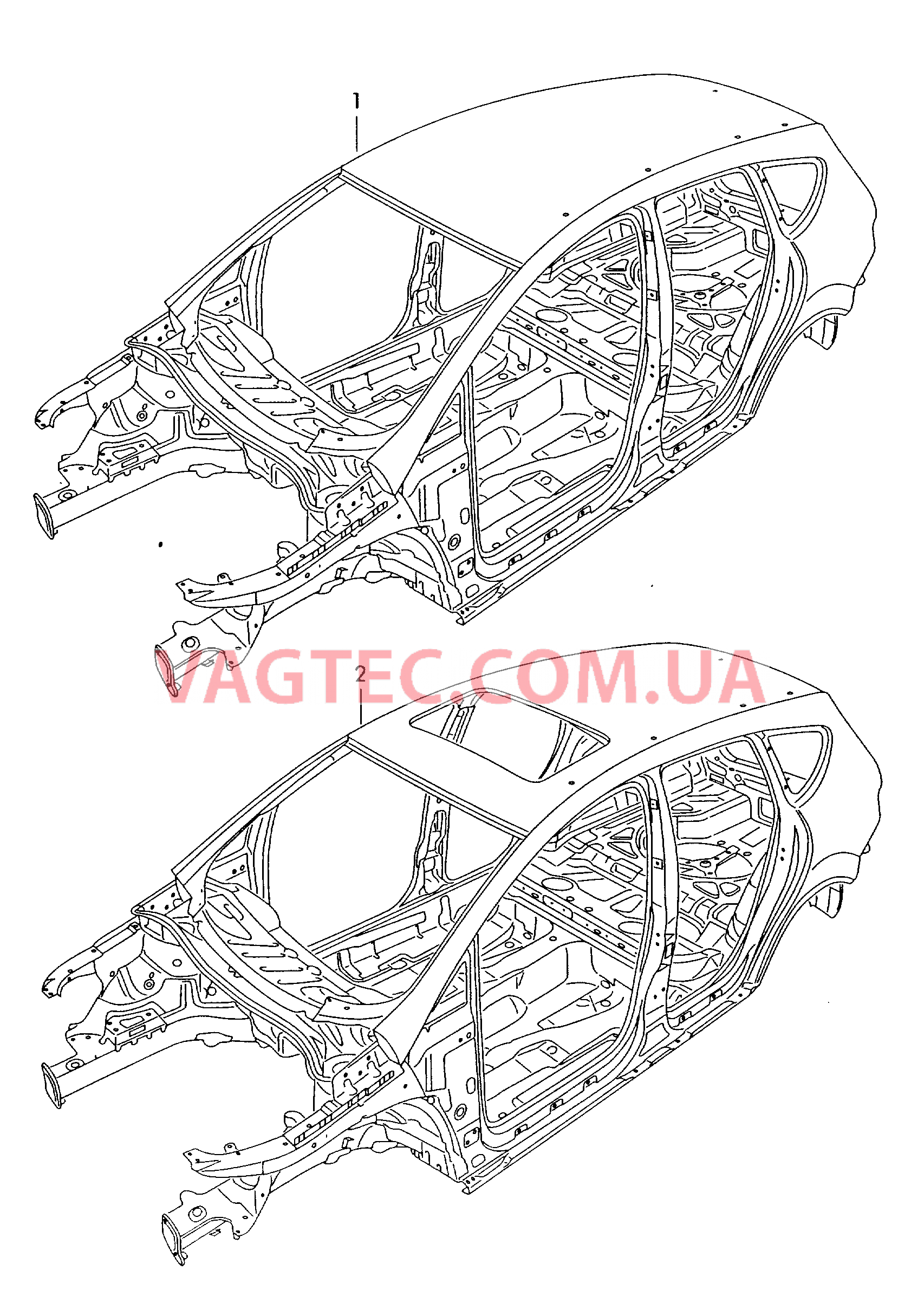 Кузов грунтованный,без капота, крышки багаж.,двер. и крыльев  для SEAT Altea 2014