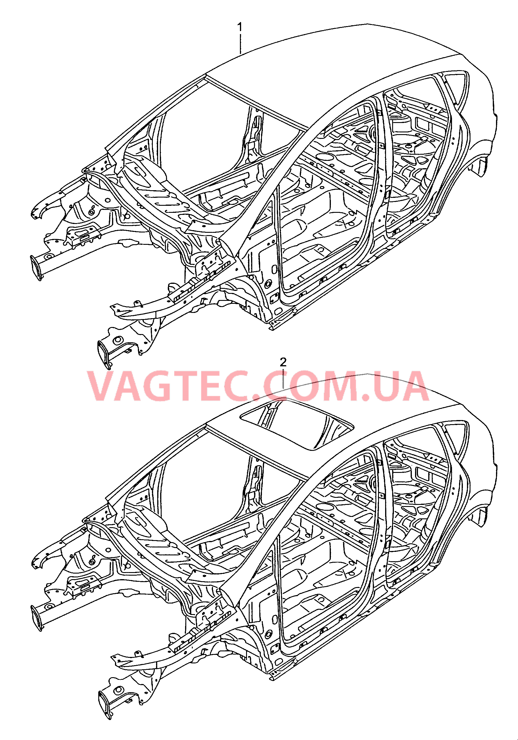 Кузов грунтованный,без капота, крышки багаж.,двер. и крыльев  для SEAT Altea 2013