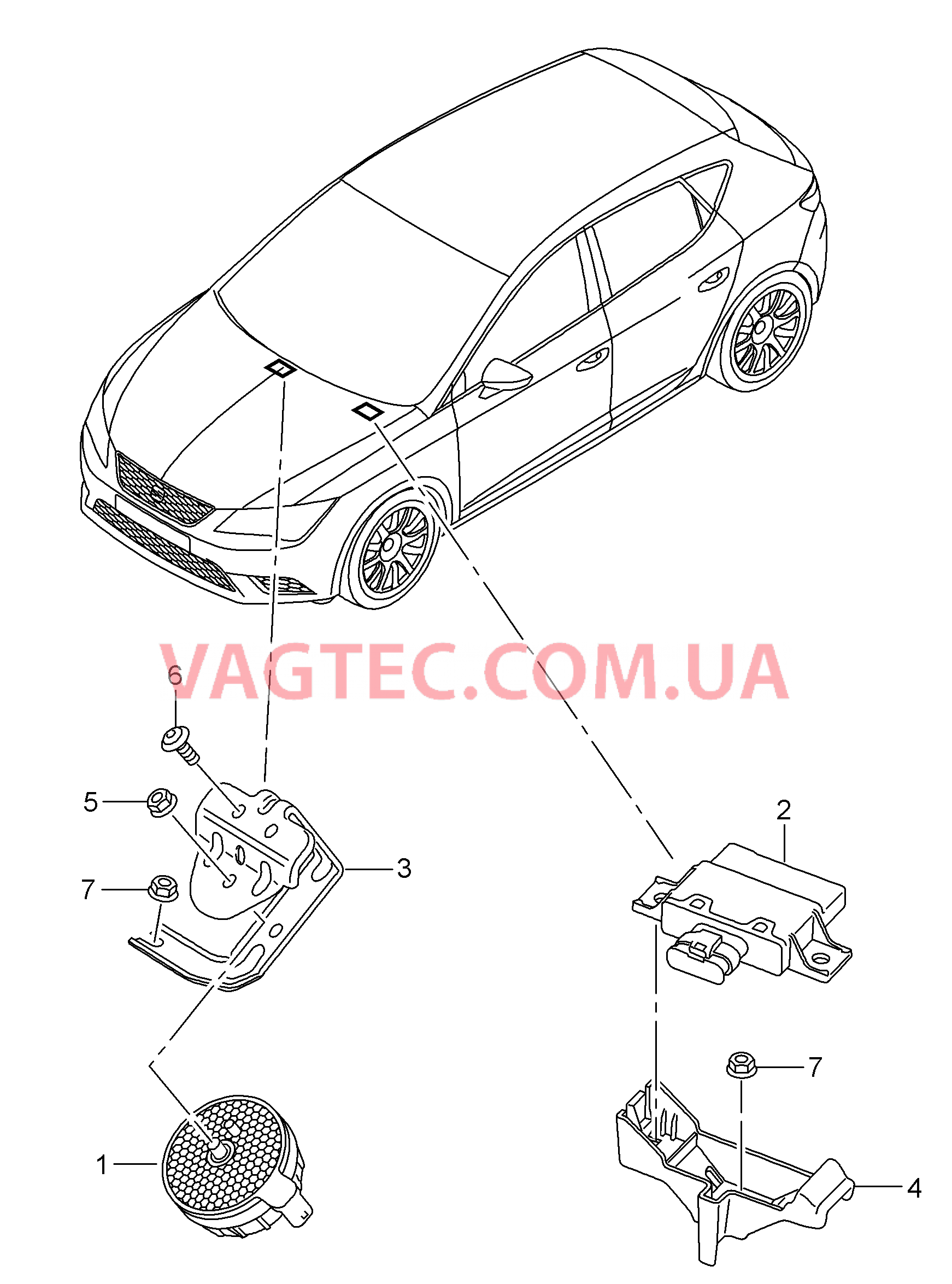 Исполнит. механизм симпозера  для SEAT Leon 2017