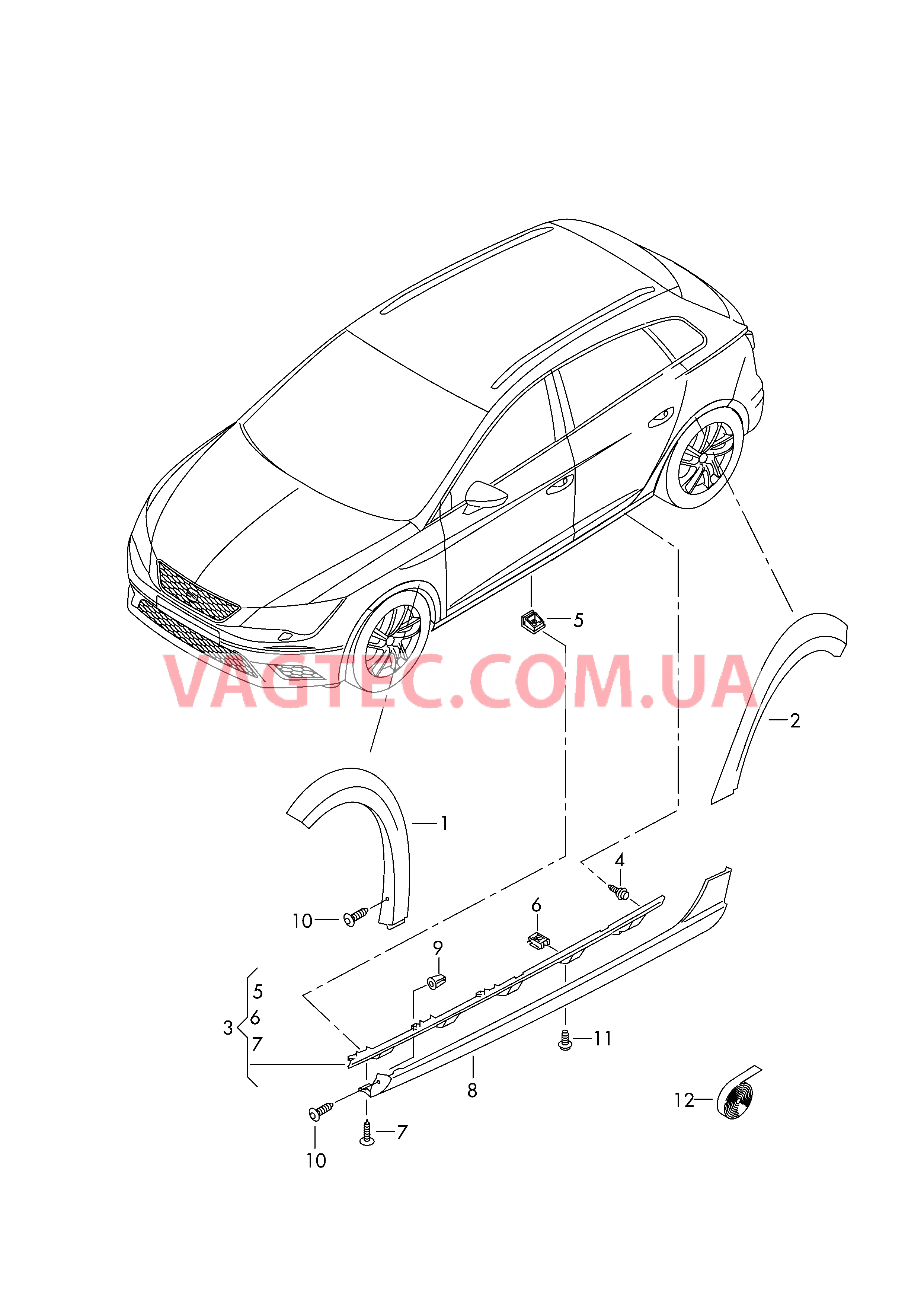 Накладка порога Облицовка порога  для SEAT Leon 2013-1