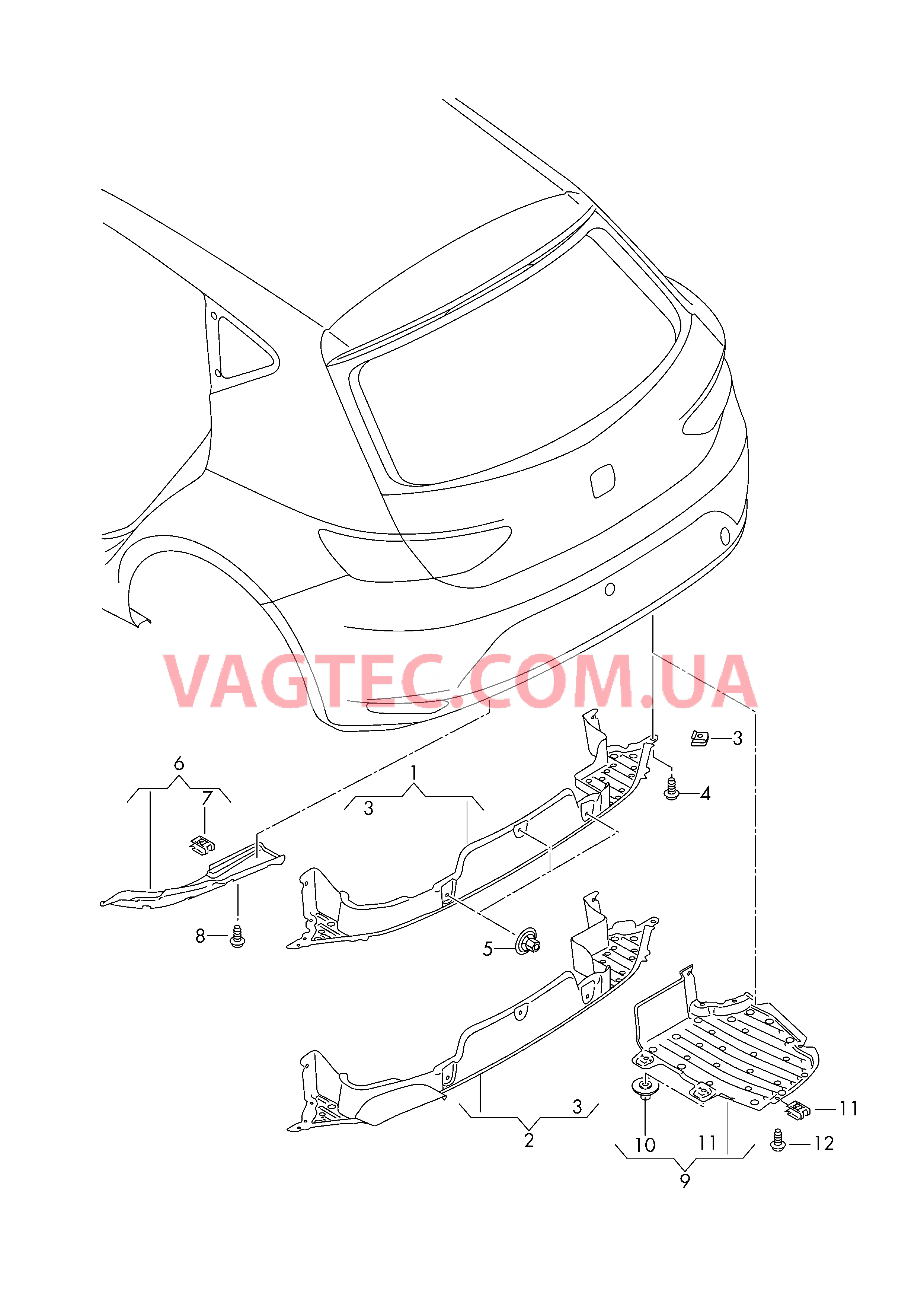 Облицовка днища  для SEAT Leon 2016