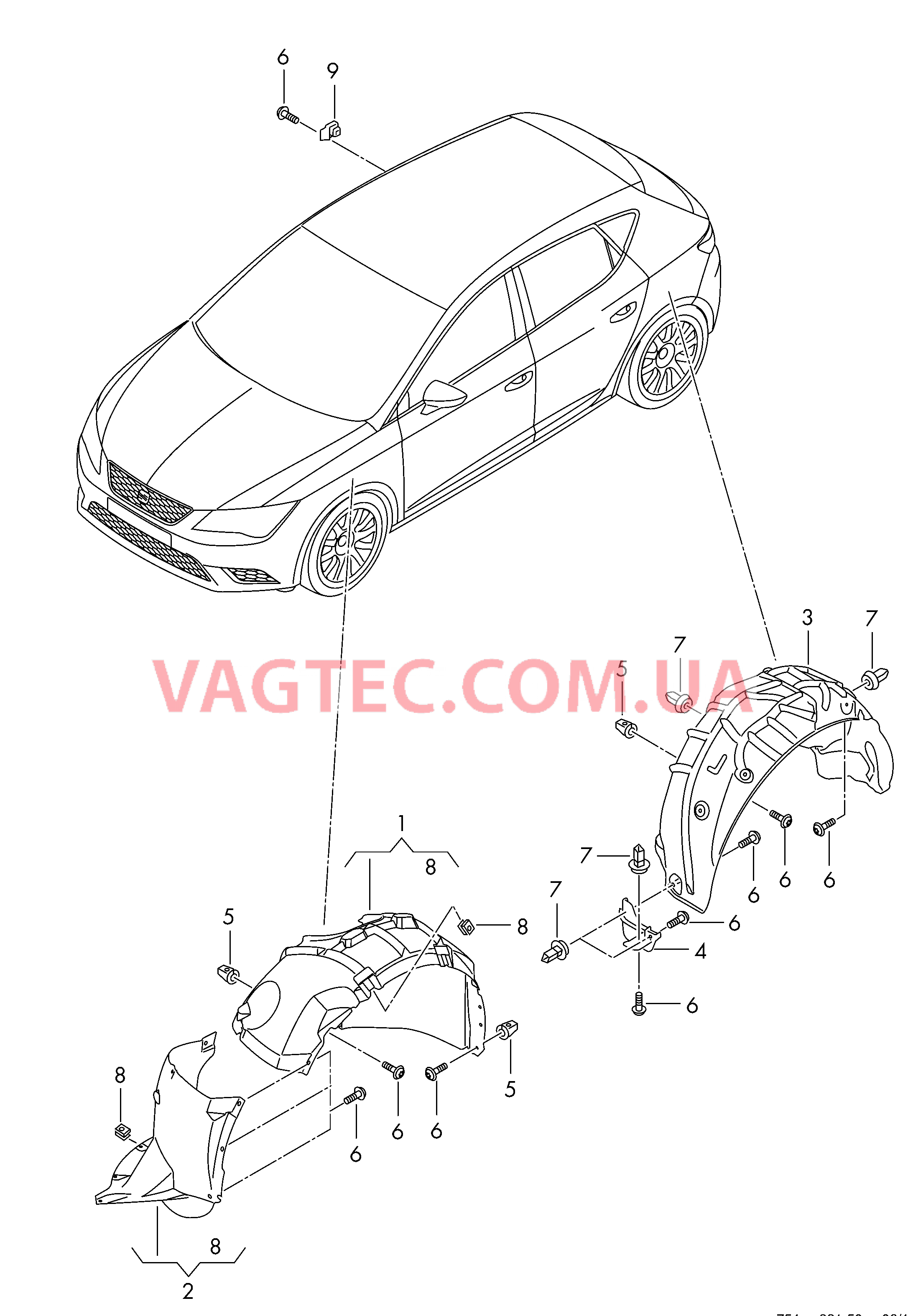 Локер колесной арки  для SEAT Leon 2017