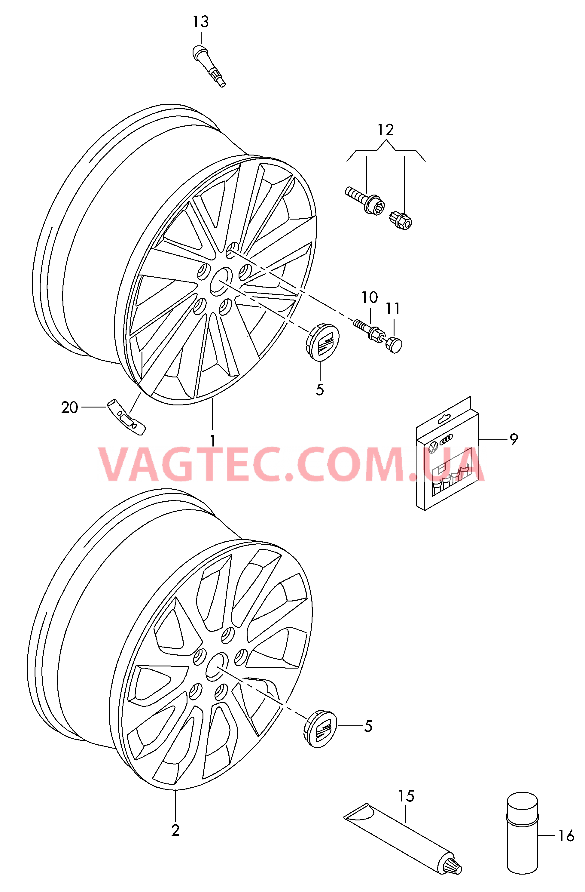Алюминиевый диск Колпак колеса  для SEAT Leon 2016