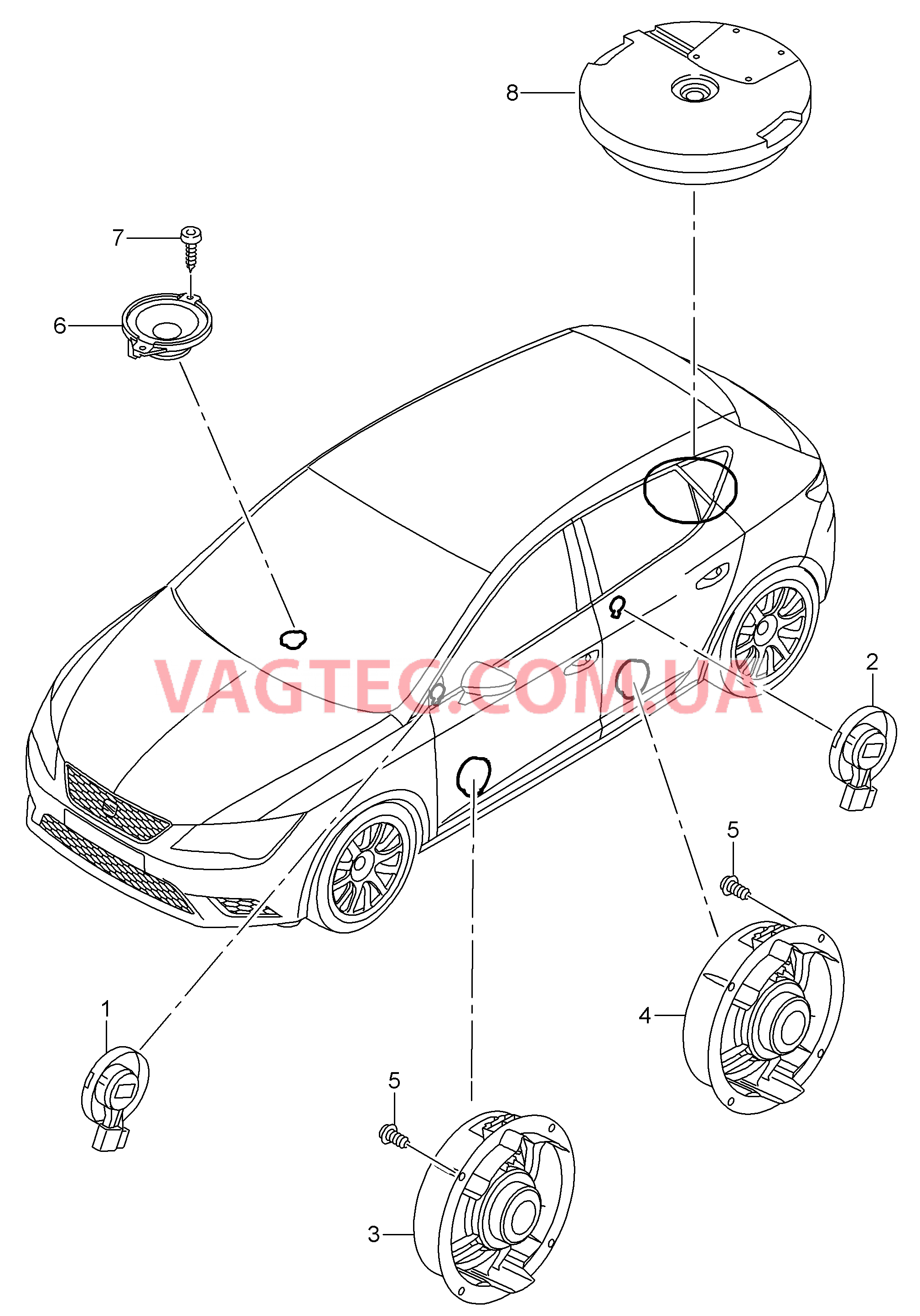 Громкоговоритель  для SEAT Leon 2013-1