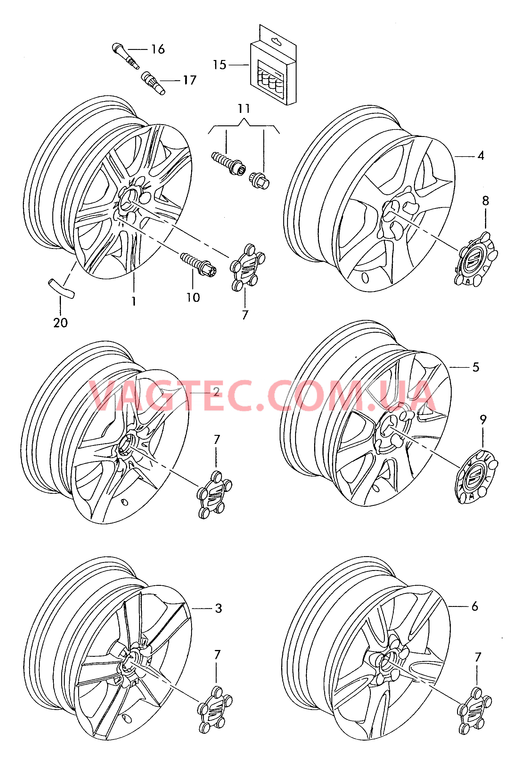 Алюминиевый диск        также см. иллюстрацию:  для SEAT Leon 2006-1