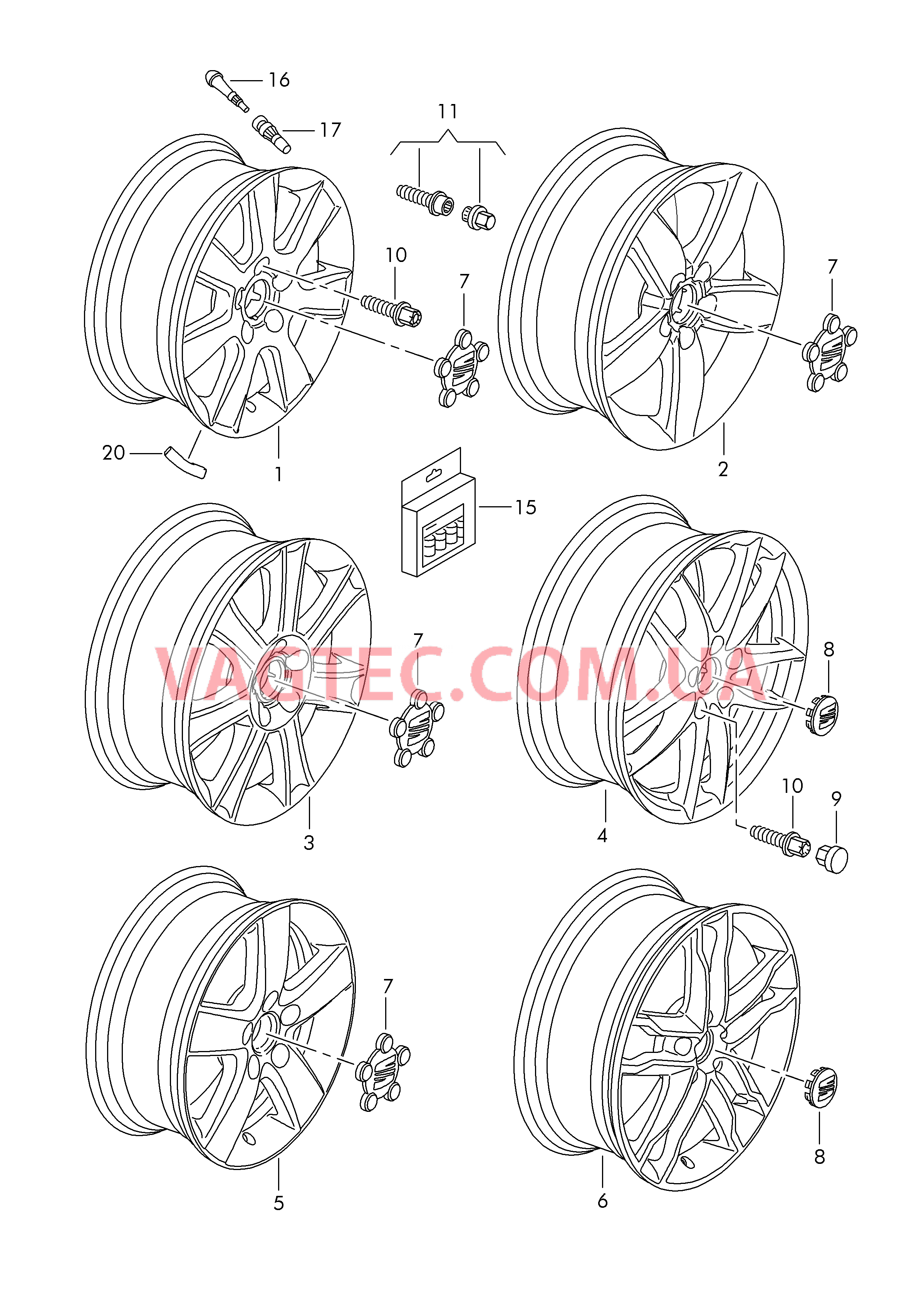 Алюминиевый диск        также см. иллюстрацию:  для SEAT Leon 2006-1