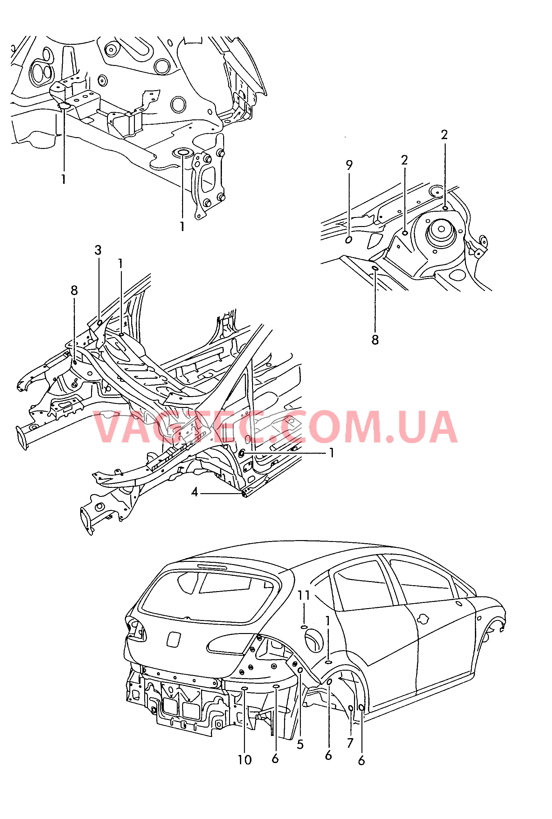 Заглушка Кузов  для SEAT Leon 2006-1