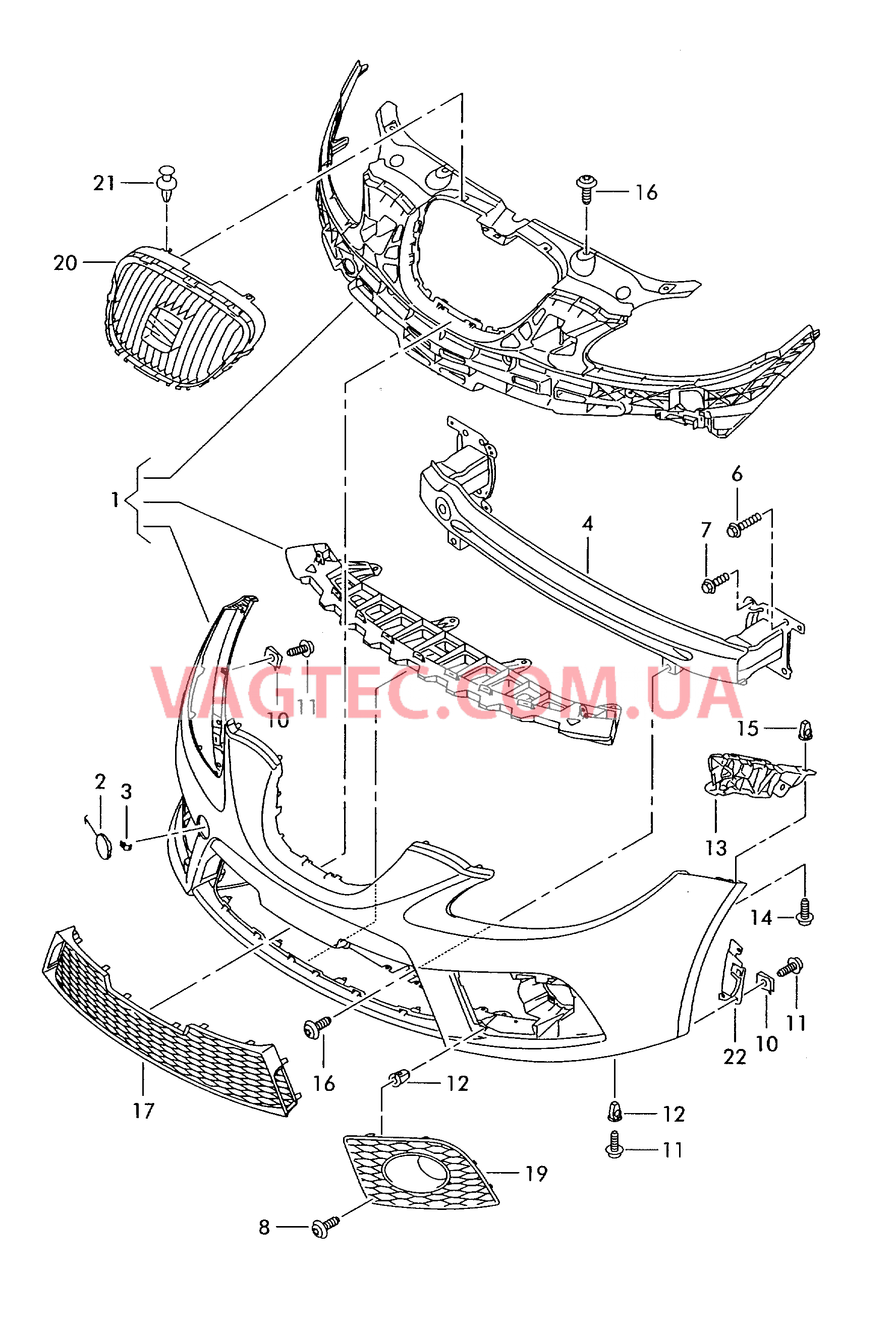 Бампер   F             >> 1Р-9-057 500* для SEAT Leon 2006-1