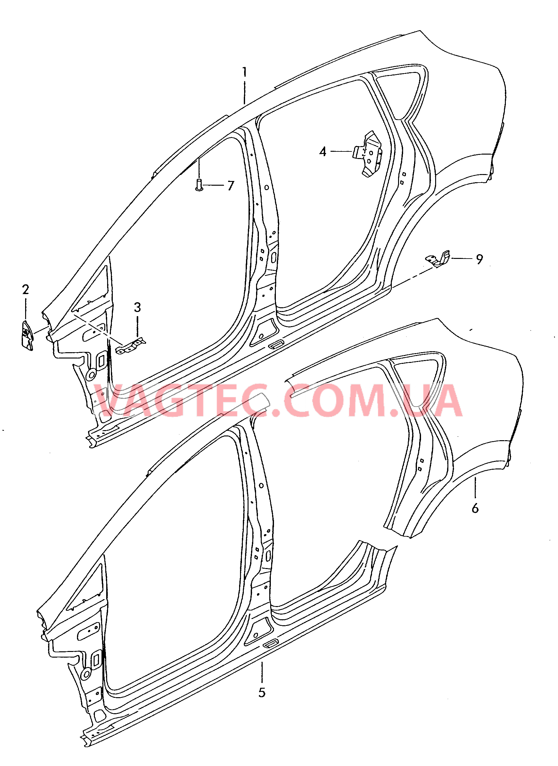 Деталь боковая Отрезные детали боковины  для SEAT Leon 2006-1