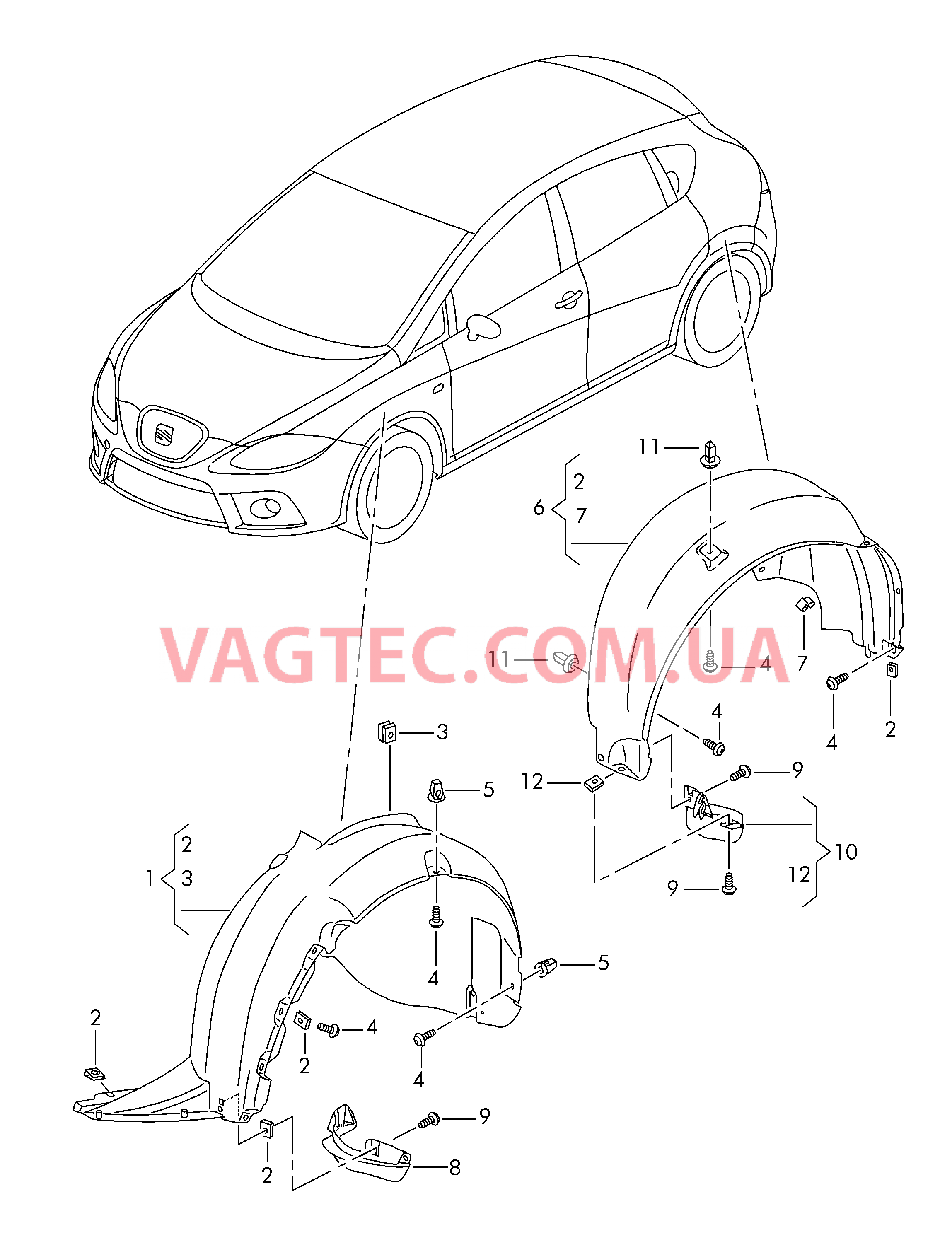 Локер колесной арки  для SEAT Leon 2012