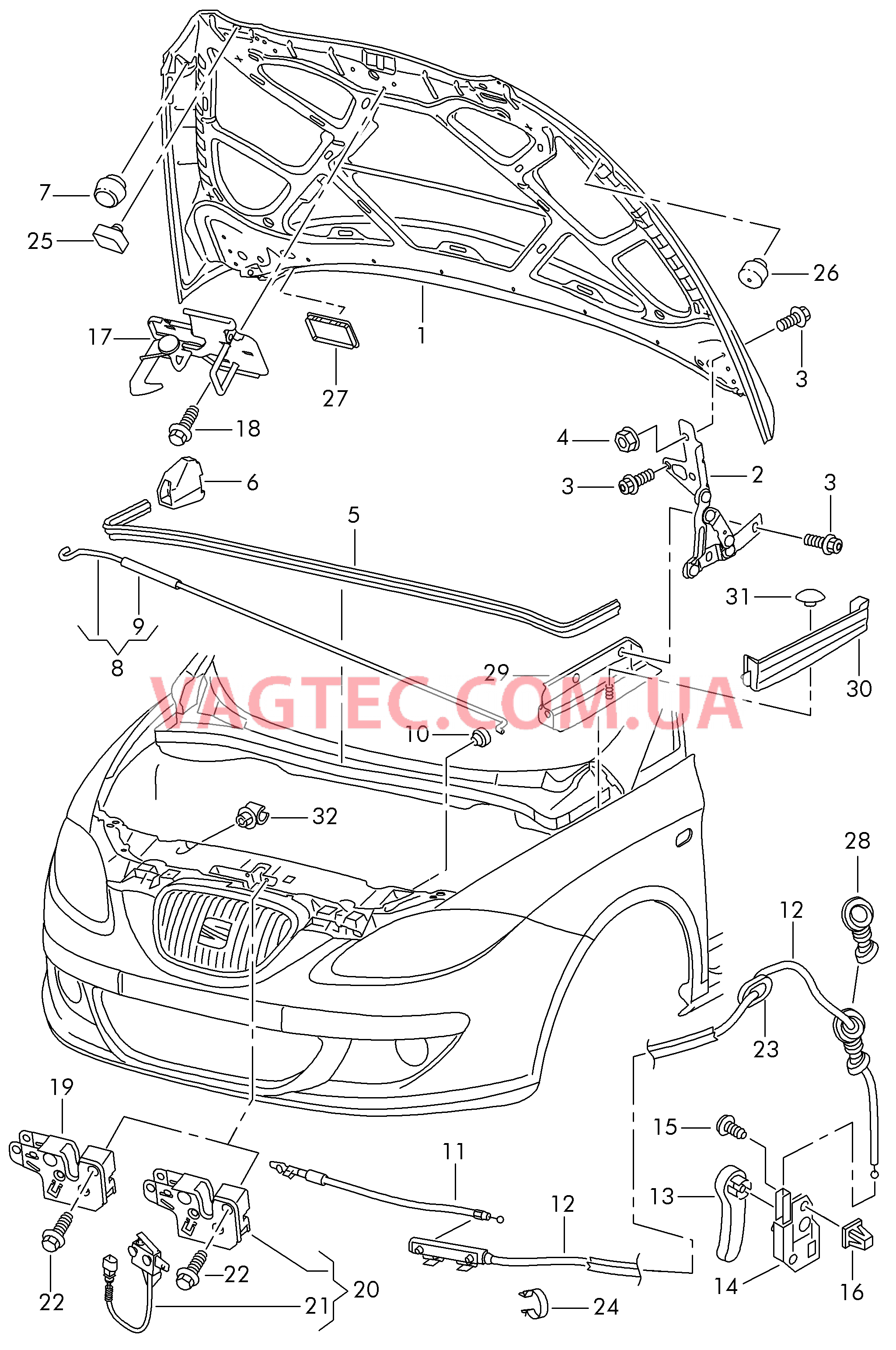 Капот  для SEAT Leon 2006-1