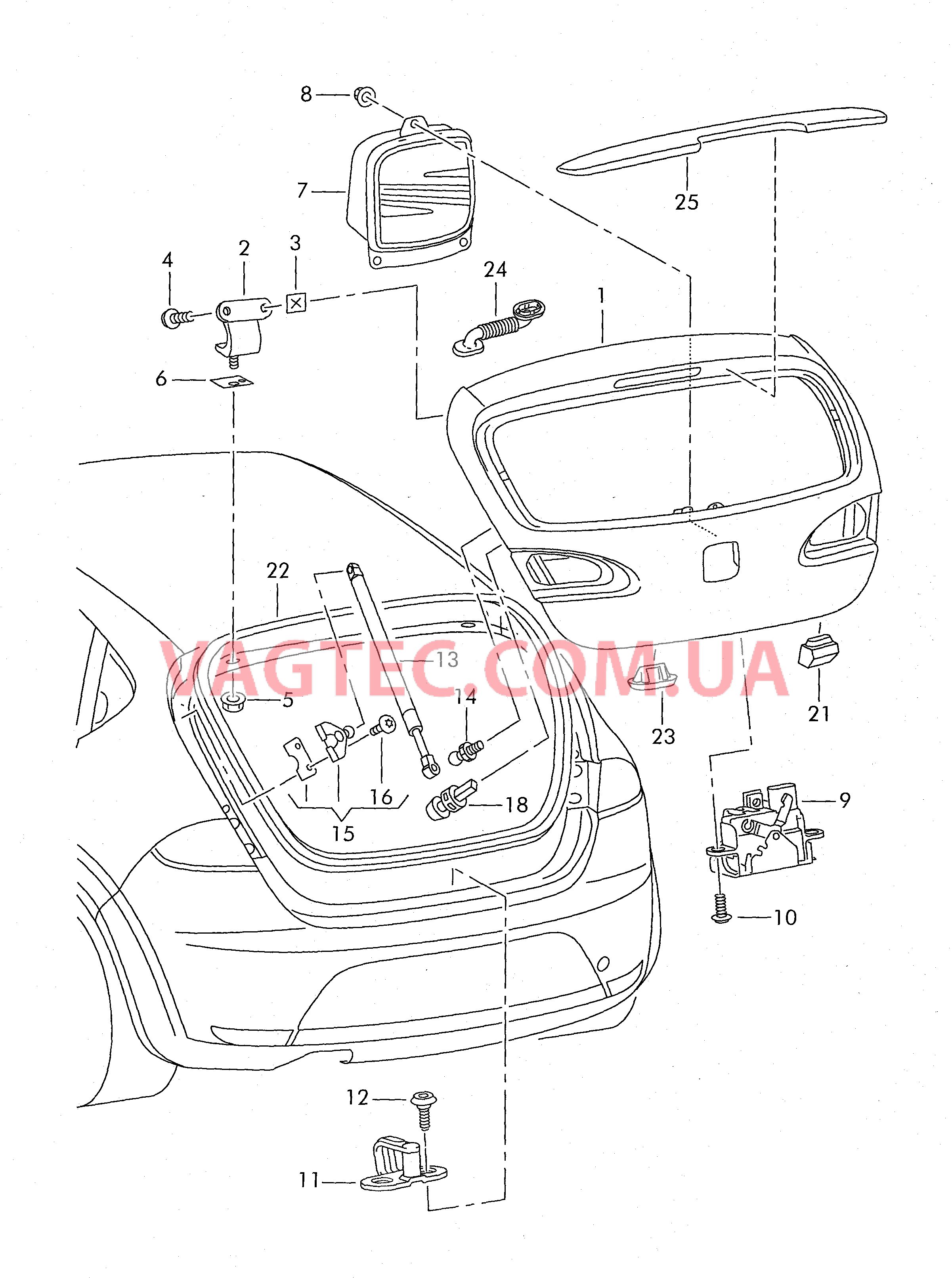 Крышка багажного отсека  F             >> 1Р-9-057 500 для SEAT Leon 2009