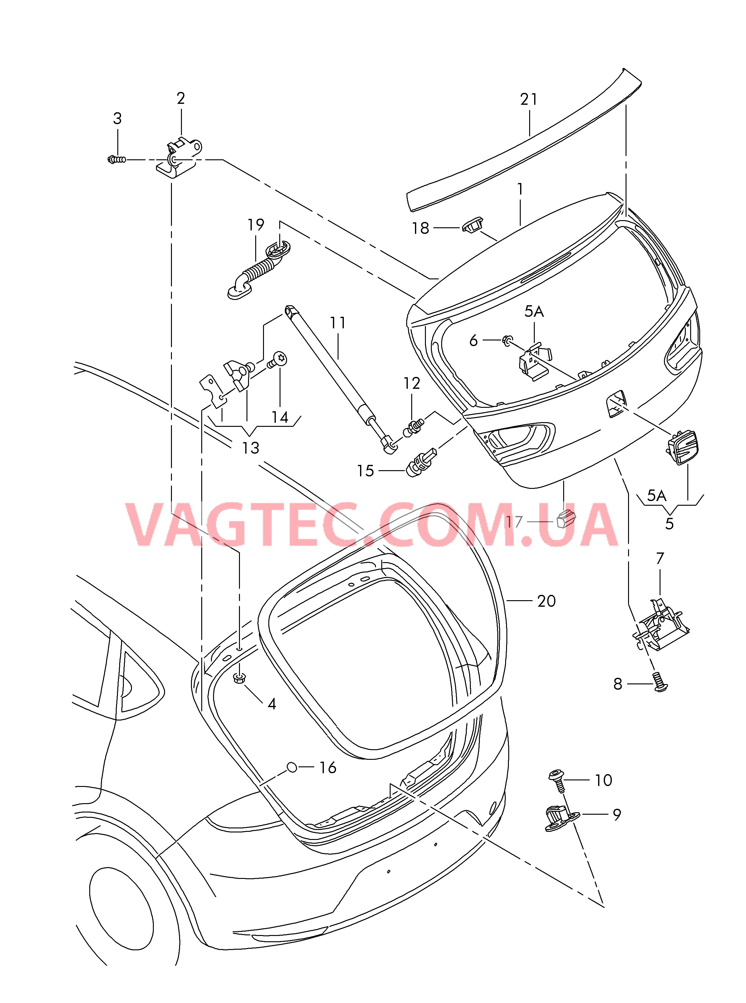 Крышка багажного отсека  F 1Р-9-500 001>> для SEAT Leon 2007