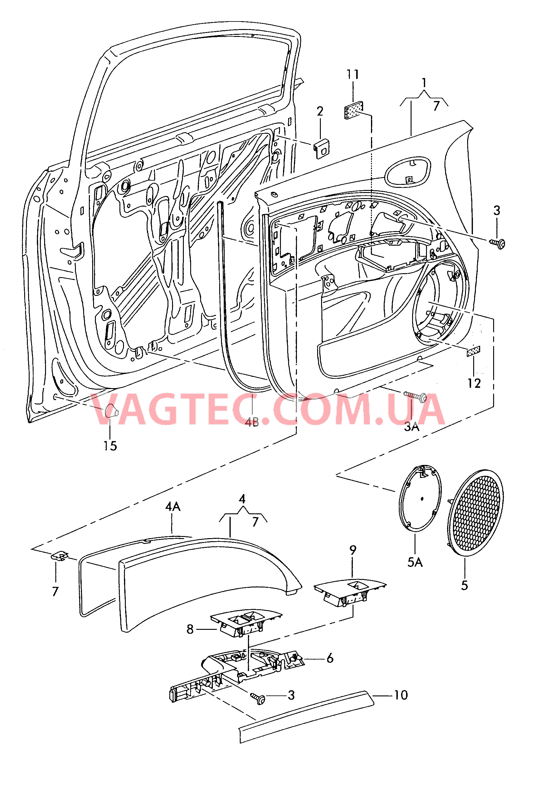 Обивка двери  для SEAT Leon 2007