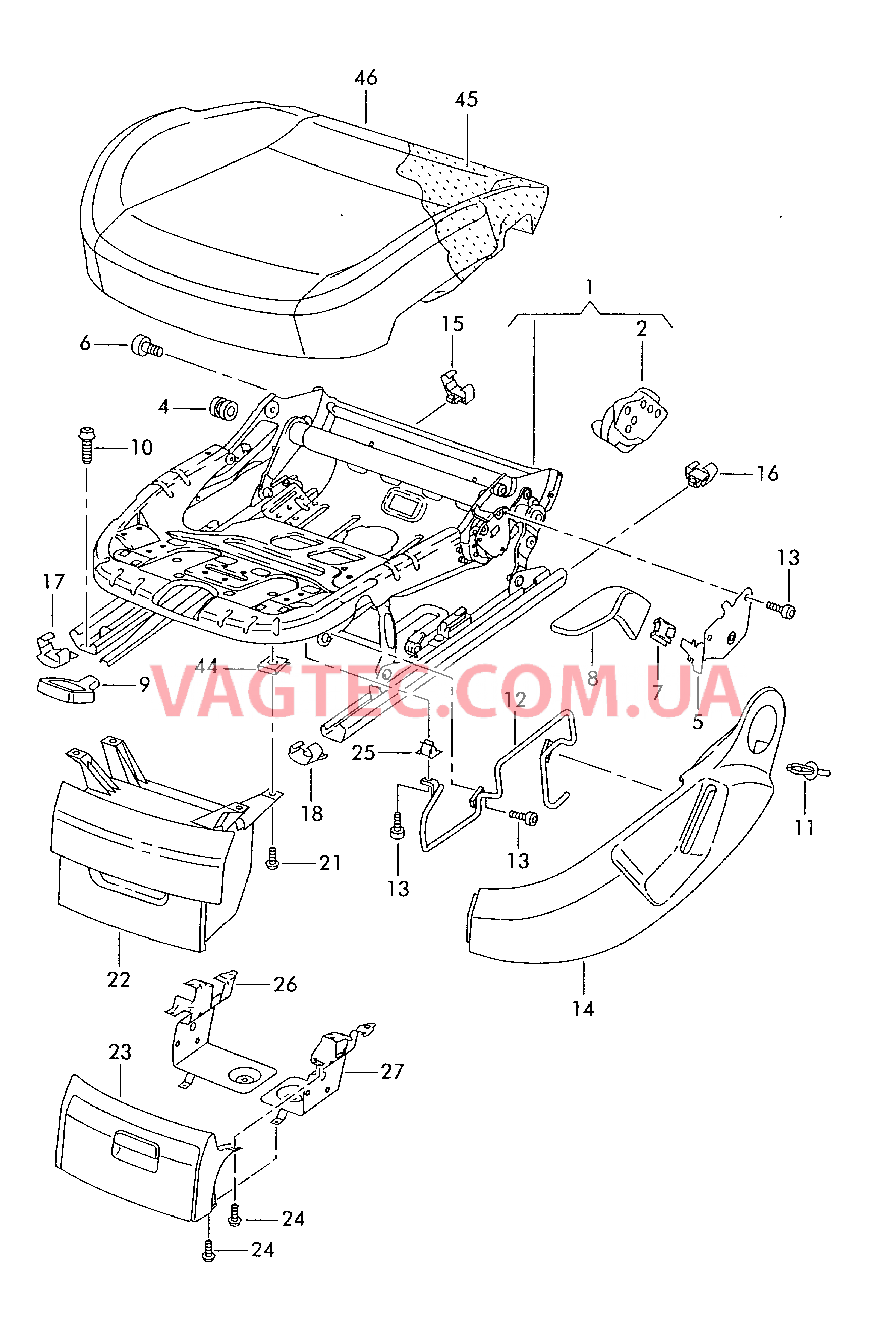 Сиденье Мягкая обивка   F 1Р-8-052 301>>* для SEAT Leon 2006-1