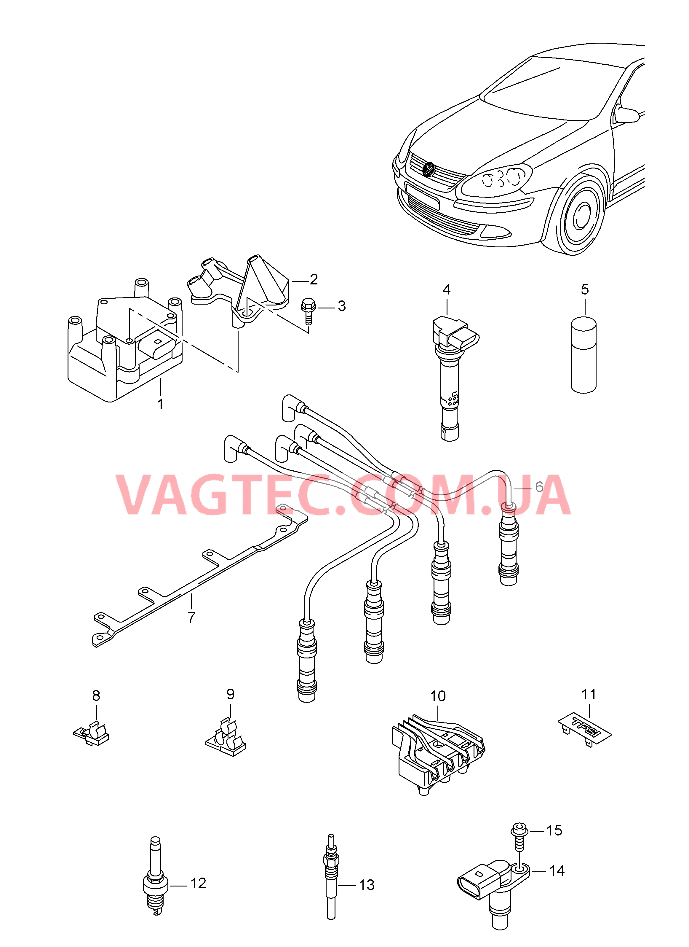 Катушка зажигания Cвеча зажигания Cвеча накаливания  для VOLKSWAGEN Golf.Plus 2010