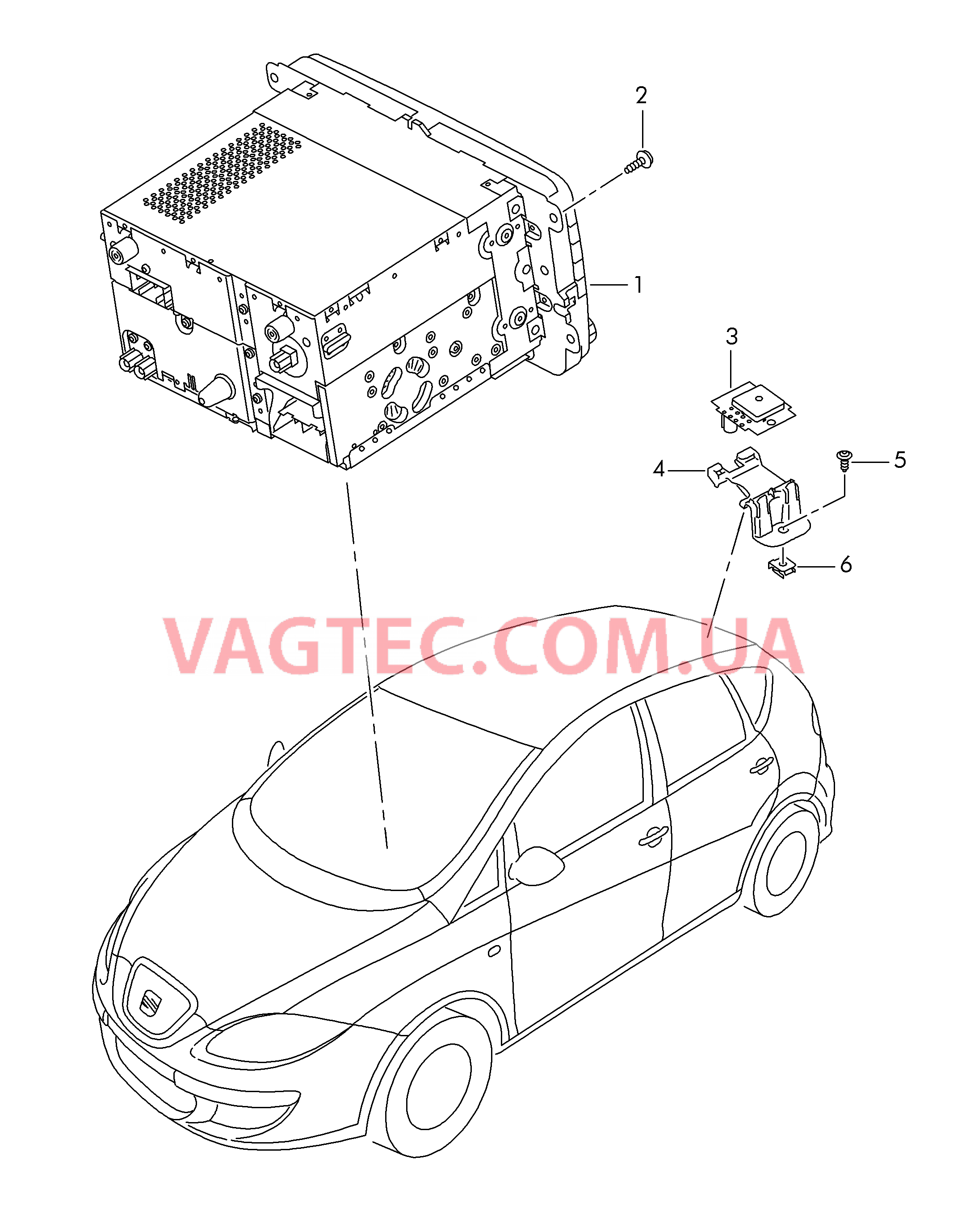 Радионавигационная система Антенна для крыши  для SEAT Leon 2012