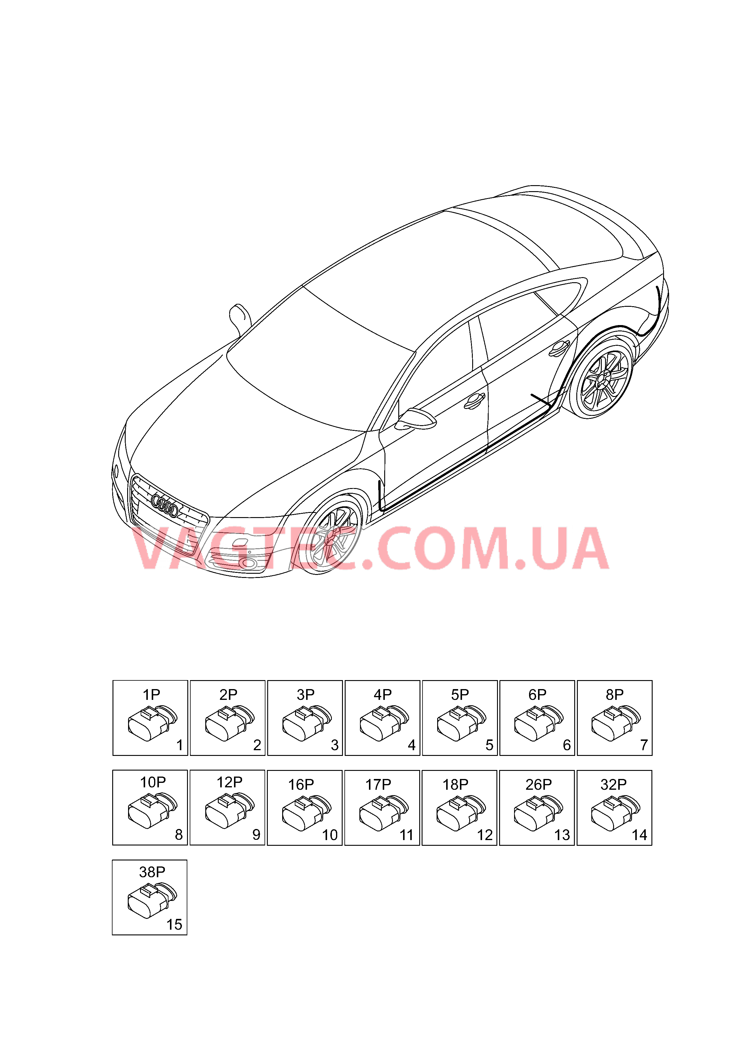 Детали не в сборе Жгут проводов для салона                       Область:  для AUDI A7 2015